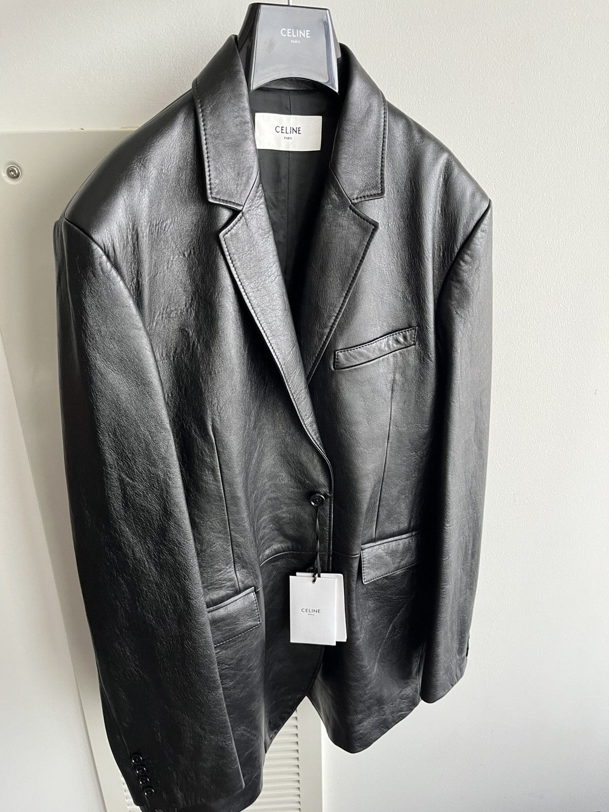 Celine × Hedi Slimane $6k Value Celine Paris Leather Blazer by Hedi Slimane Size 54R - 11 Thumbnail