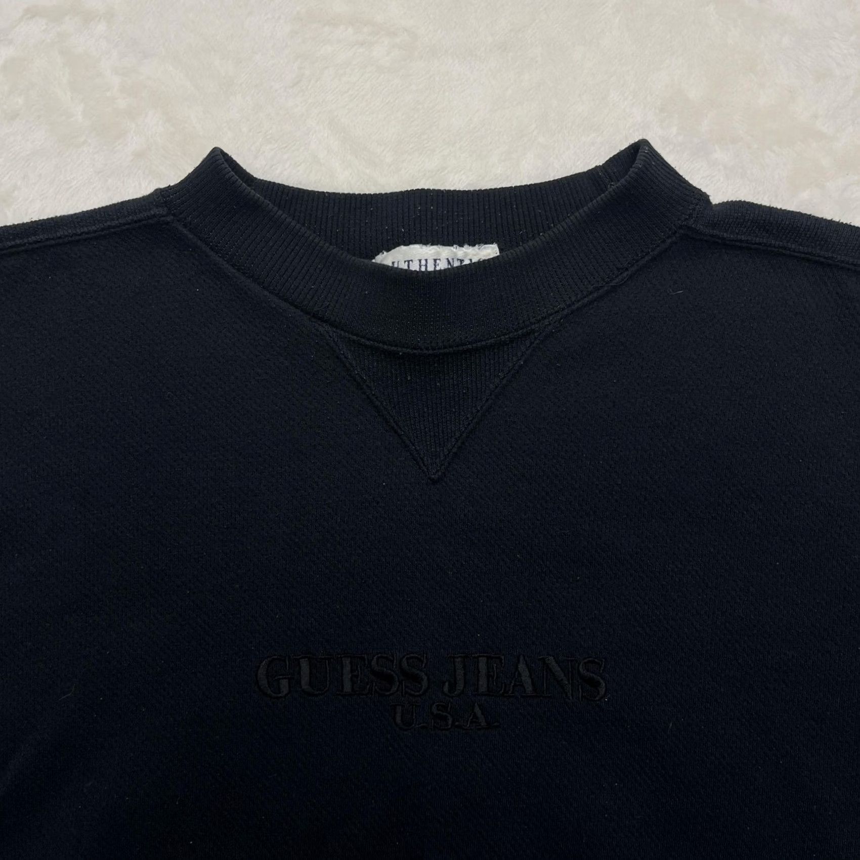 Guess VINTAGE Guess Sweatshirt Mens M Black Embroidered Crewneck Pullover Sweatshirt Size US M / EU 48-50 / 2 - 2 Thumbnail