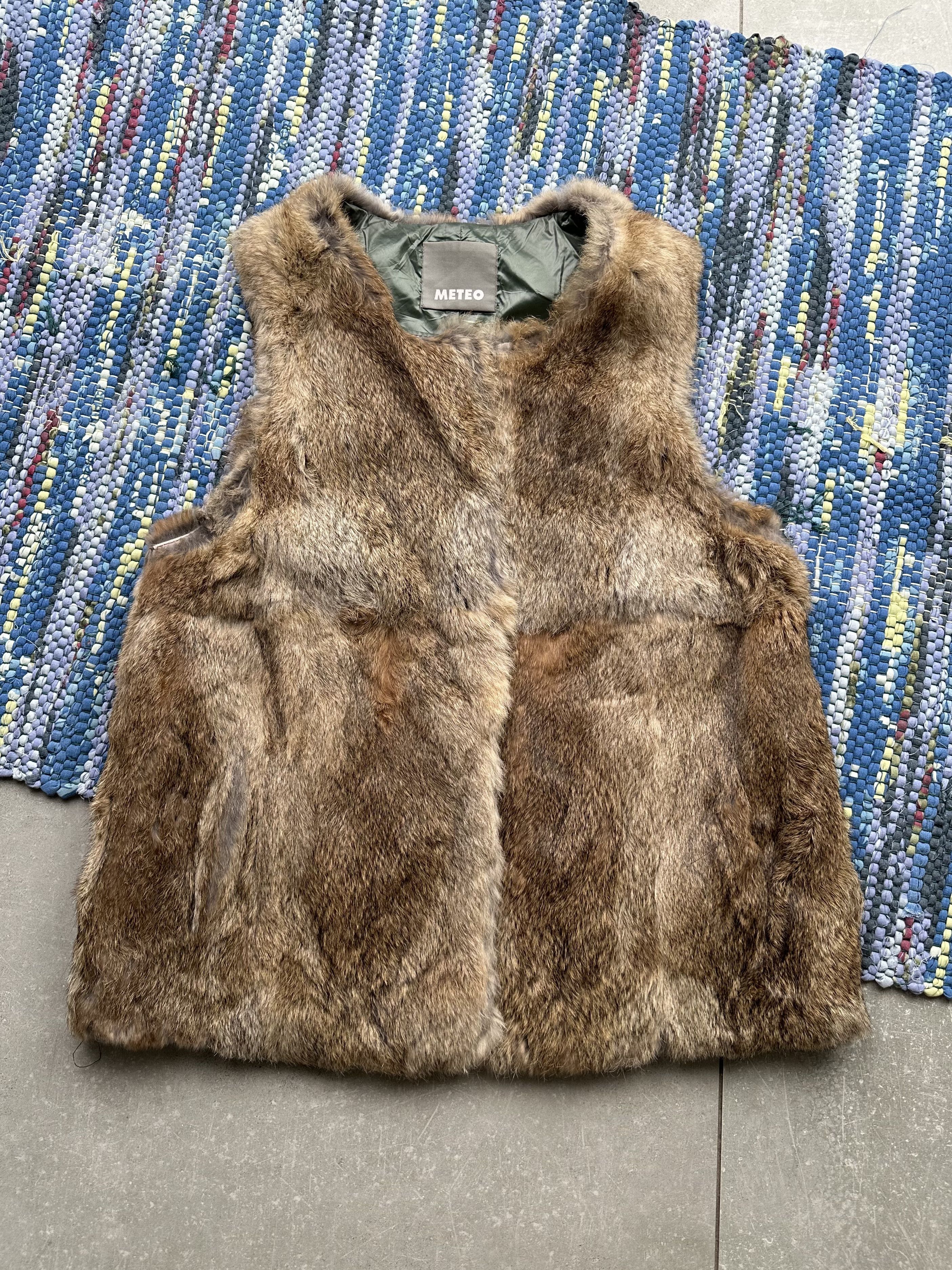 image of Mink Fur Coat x Vintage Real Fur Vest in Brown, Women's (Size Small)