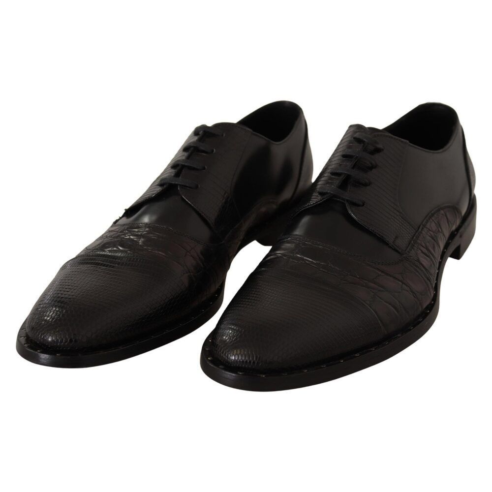 Dolce & Gabbana Dolce & Gabbana Elegant Black Derby Oxford Wingtips Size US 6 / EU 39 - 4 Thumbnail