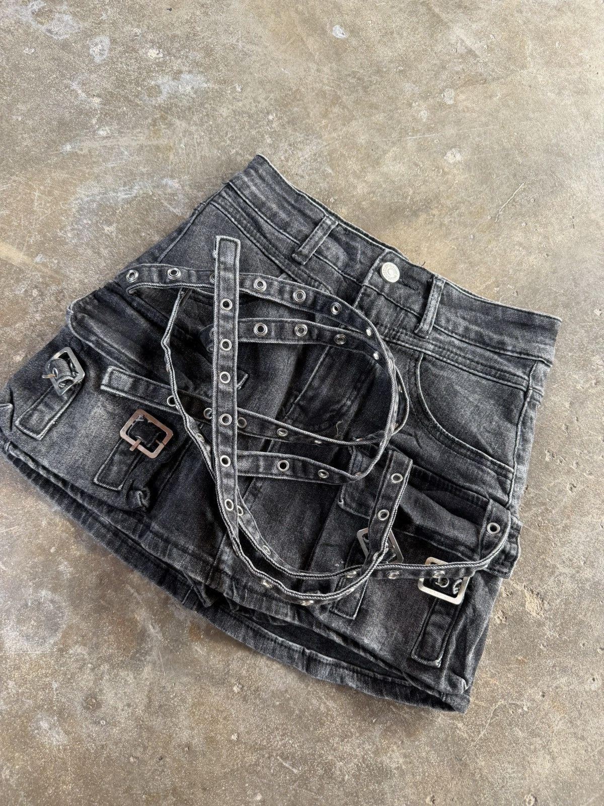 Seditionaries Seditionaries Style Denim Strap Skirt Punk Bondage Skirt Size 24" / US 00 / IT 34 - 4 Thumbnail