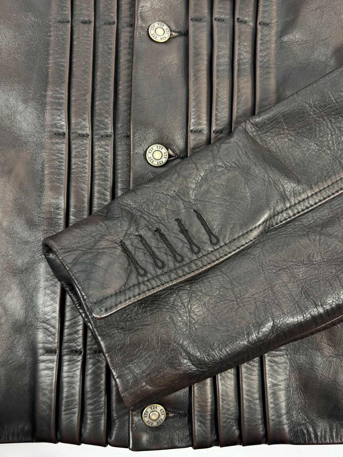 424 TRUCKER RUB OFF LEATHER JACKET Size US L / EU 52-54 / 3 - 7 Thumbnail