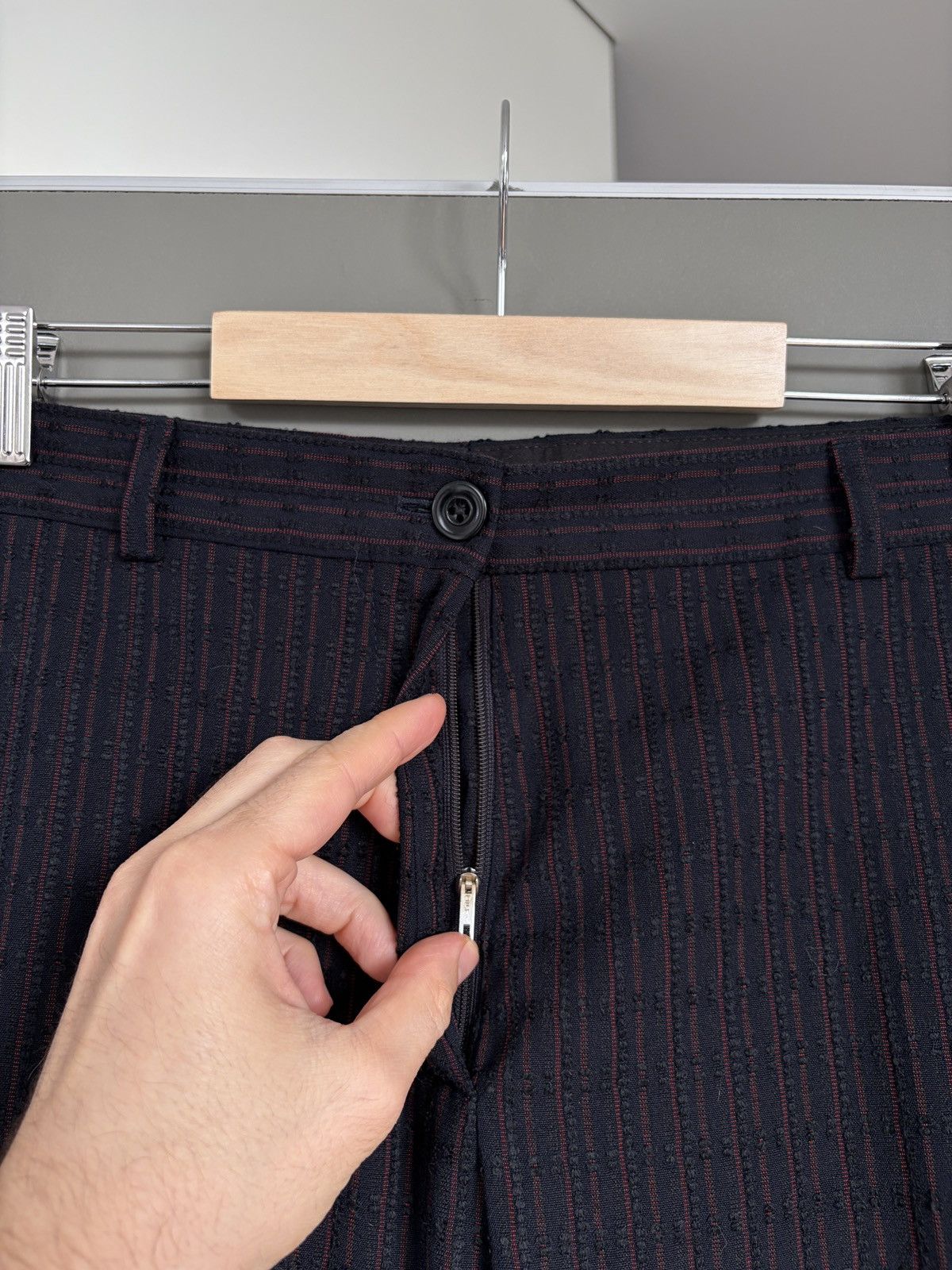 Dries Van Noten Dries Van Noten Textures Deep Blue/Red Classic Trousers Size 27" / US 4 / IT 40 - 5 Thumbnail