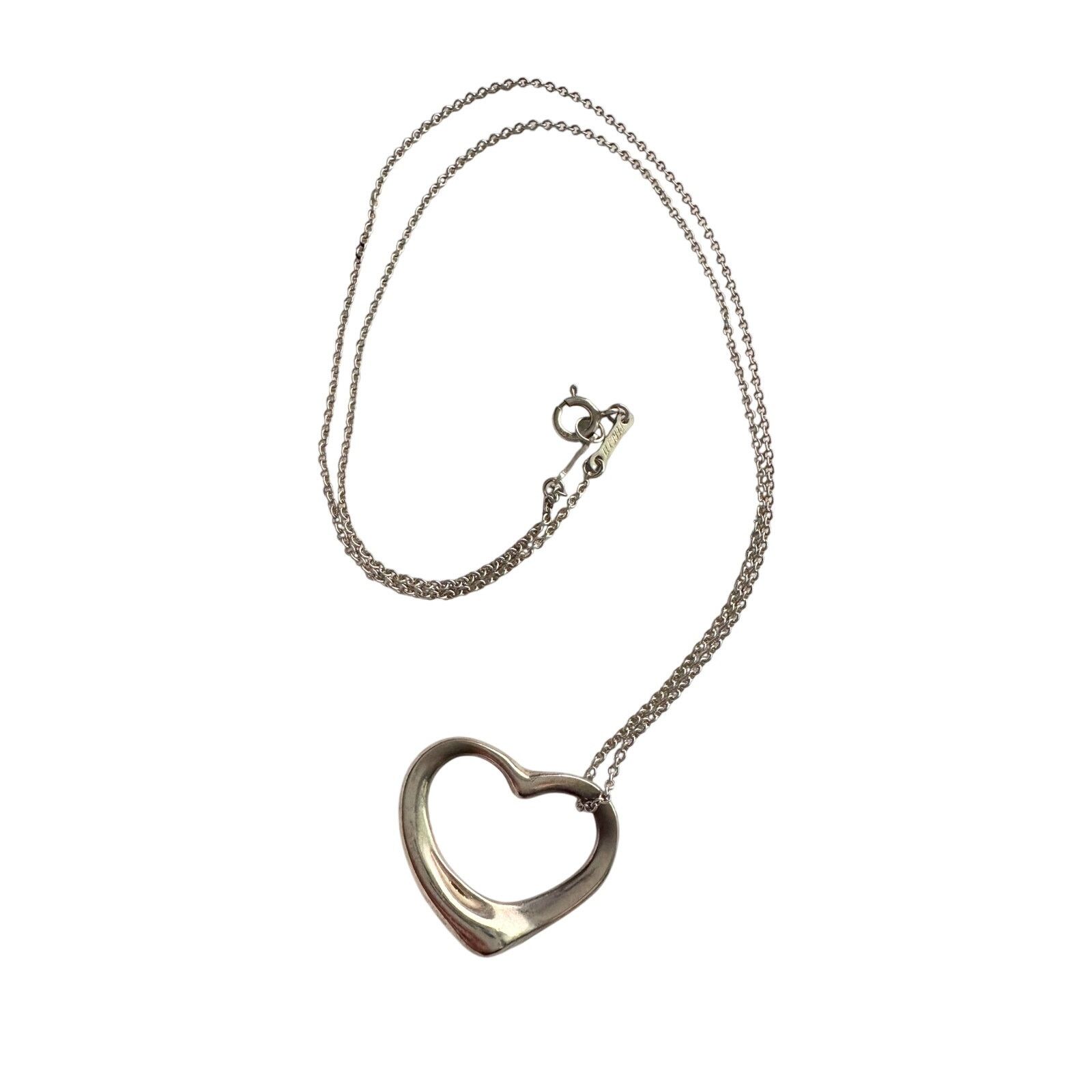 Tiffany & Co. Tiffany and Co Elsa Peretti Medium Open Heart Necklace 16" Size ONE SIZE - 4 Thumbnail