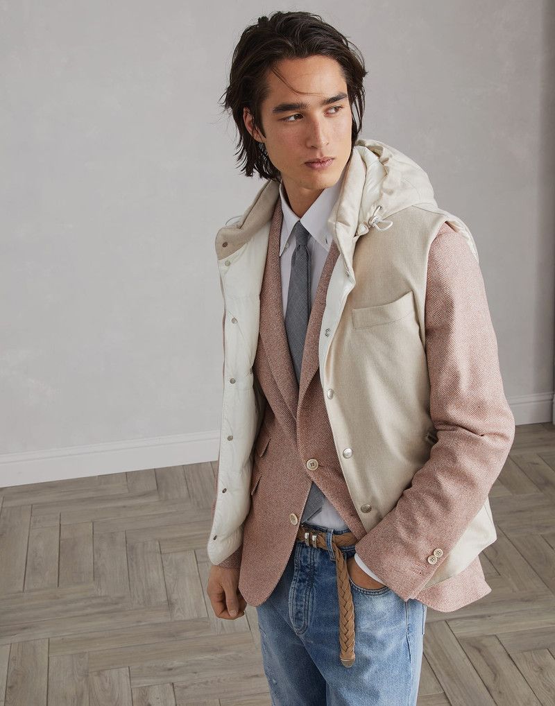 Brunello Cucinelli o1w1db10326 Padded Vest in Light Beige Size US S / EU 44-46 / 1 - 2 Thumbnail