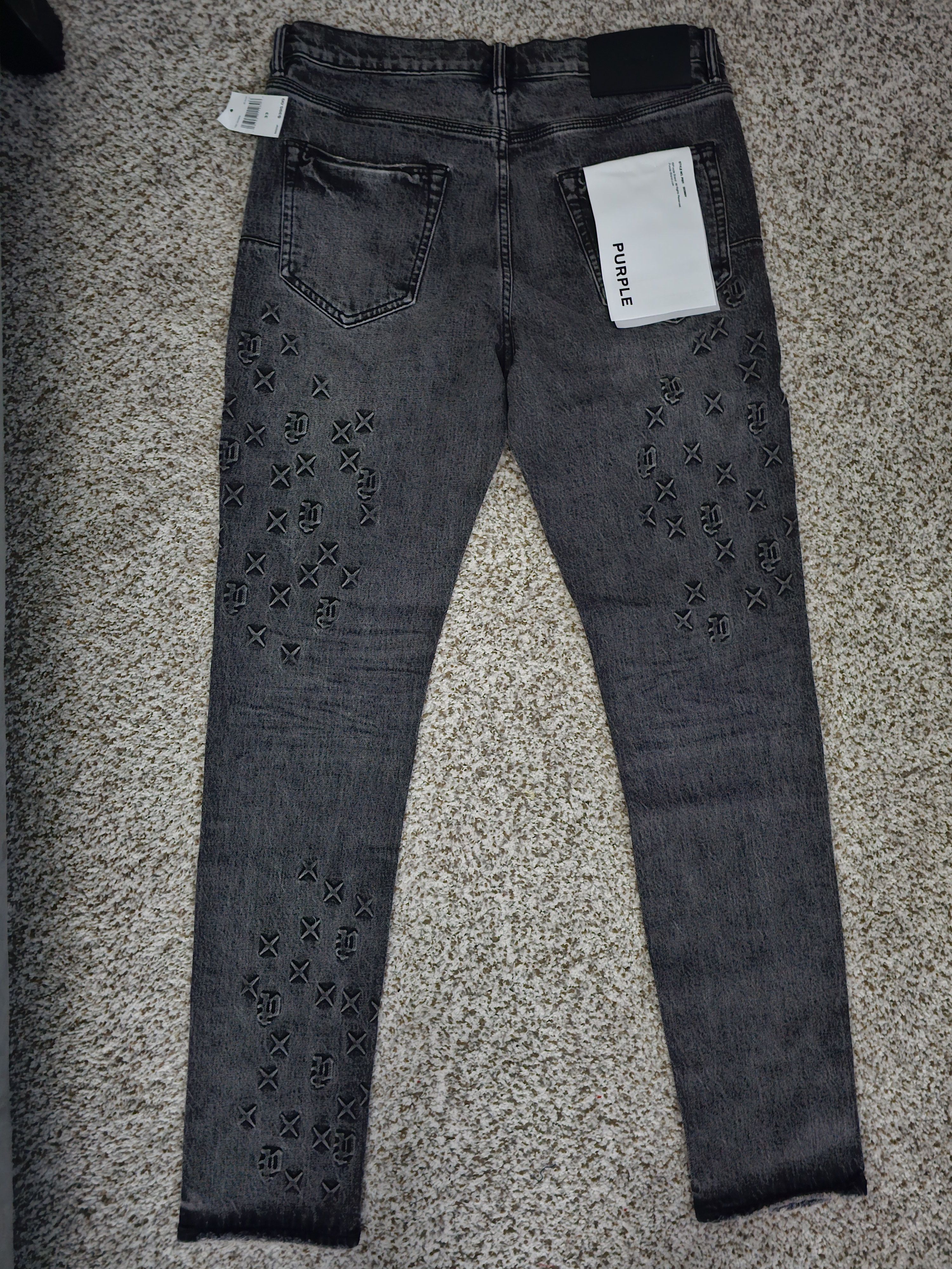 Purple Purple Brand Black Monogram Jeans Size US 33 - 11 Thumbnail