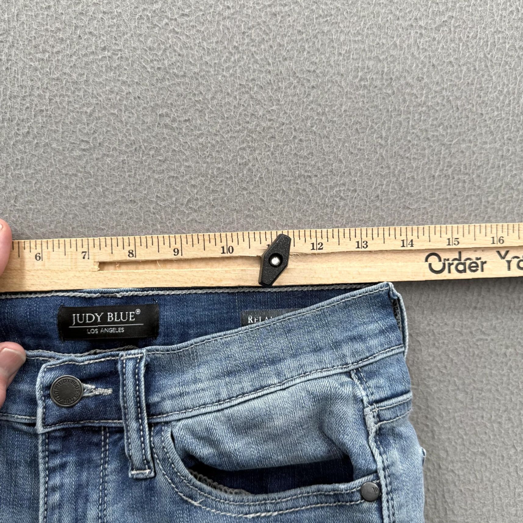 Vintage Judy Blue Jeans Womens 5/27 Blue Distressed Relaxed Straight High Rise 27x26 Denim Stretch 5-Pocket Jeans Size 27" / US 4 / IT 40 - 6 Thumbnail
