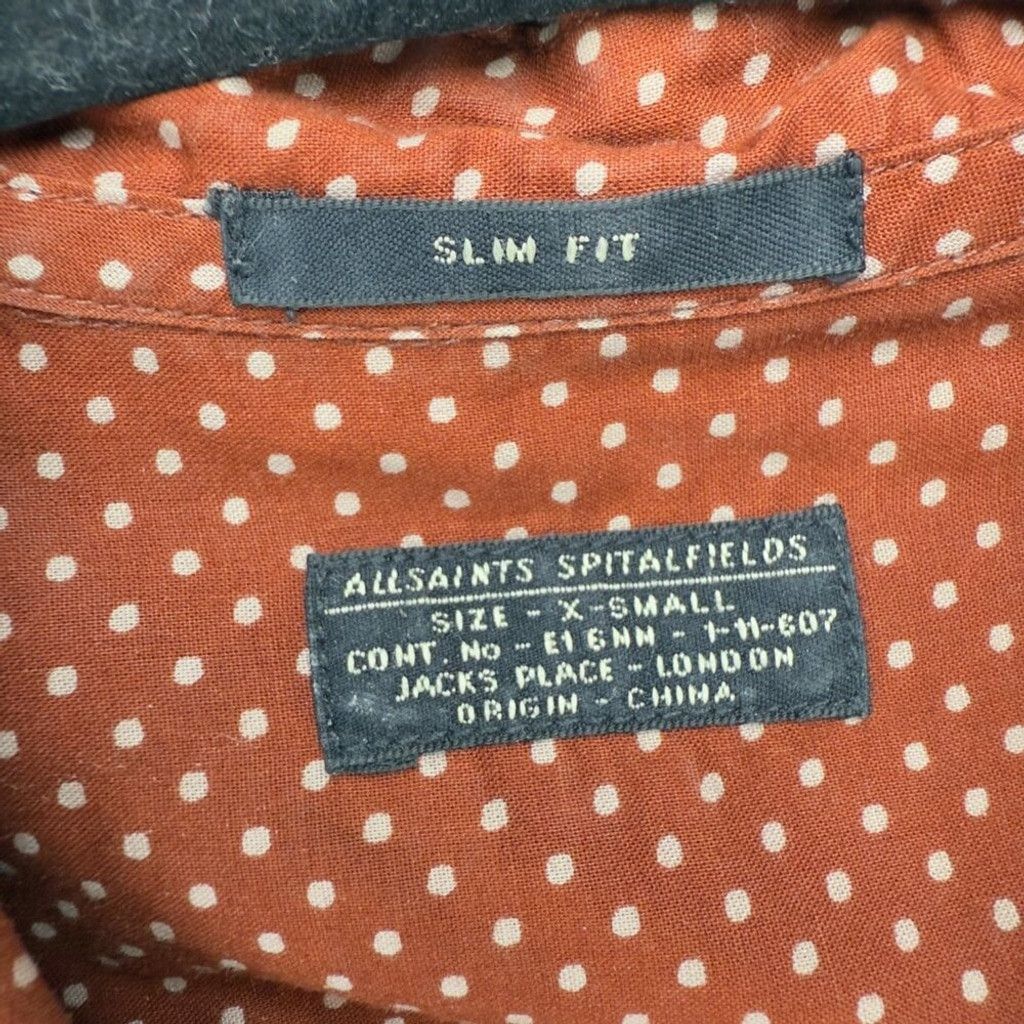 Allsaints ALLSAINTS Spitalfields Brown/Red Slim Fit Modern Shirt Sz XS Size US XS / EU 42 / 0 - 3 Thumbnail