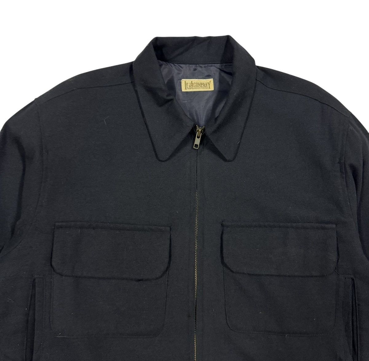 Garment Reproduction of Workers Vtg🔥80’s Gabardine Wool Worker Patch Pocket Boxy Jacket Size US L / EU 52-54 / 3 - 4 Thumbnail