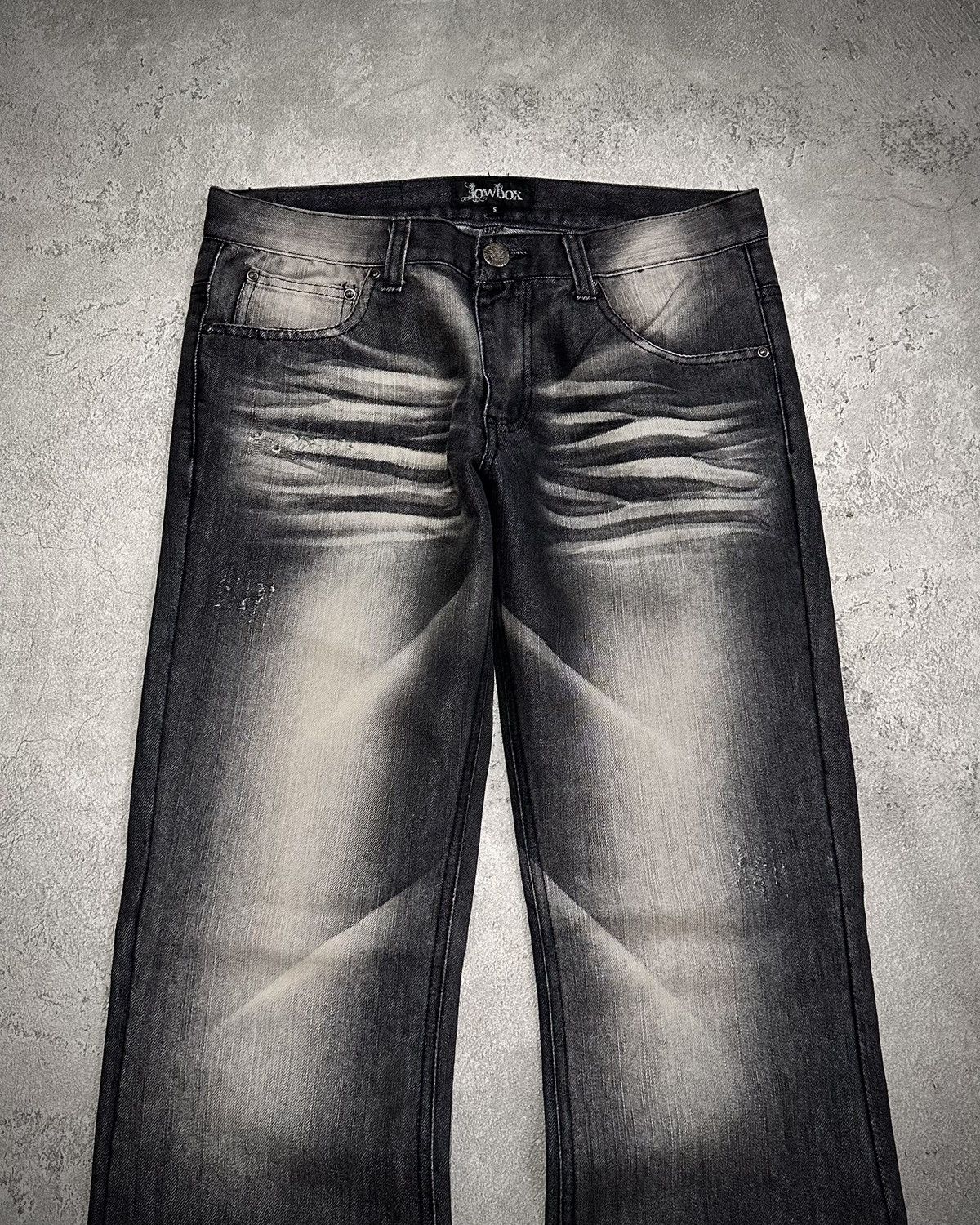 Japanese Brand Lowbox Black Washed Flare Jeans Lgb Style Size US 30 / EU 46 - 2 Thumbnail