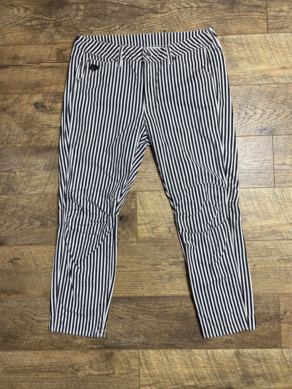 G-Star GSTAR RAW D-Mid 3D Boyfriend | Striped Pants | W34 L30 Size US 34 / EU 50 - 1 Thumbnail