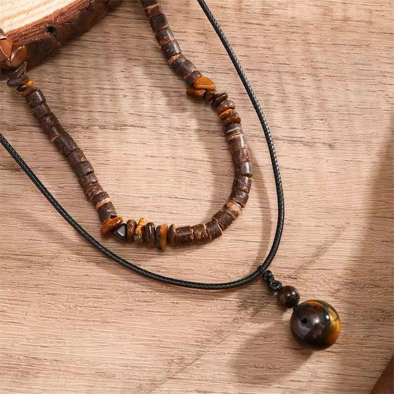 Japanese Brand Double Wood Pine Stone Necklace Size ONE SIZE - 3 Thumbnail
