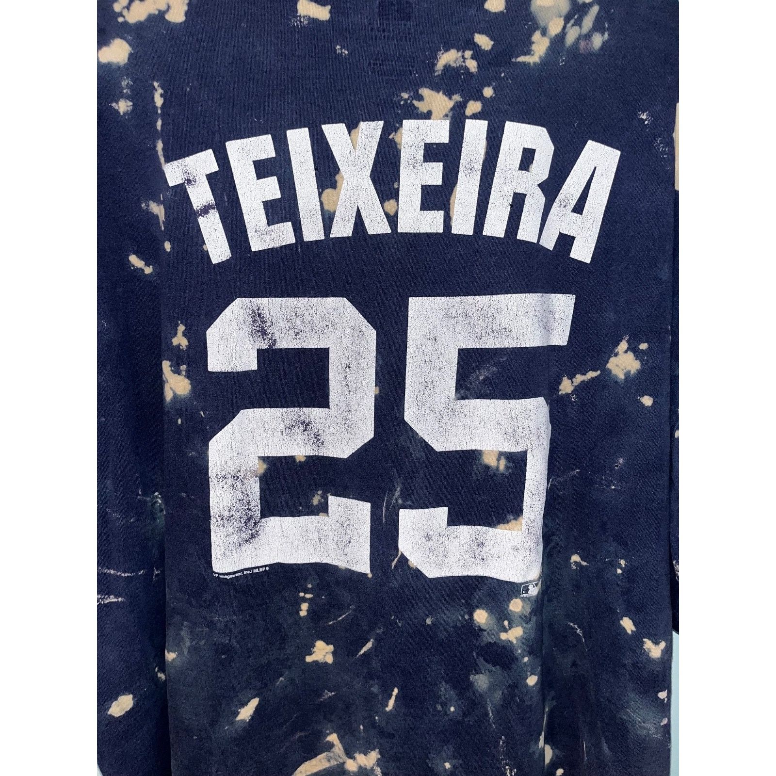 Majestic New York Yankees Mark Teixeira Bleach Dye T-Shirt MLB 3XL Size US XXL / EU 58 / 5 - 6 Thumbnail
