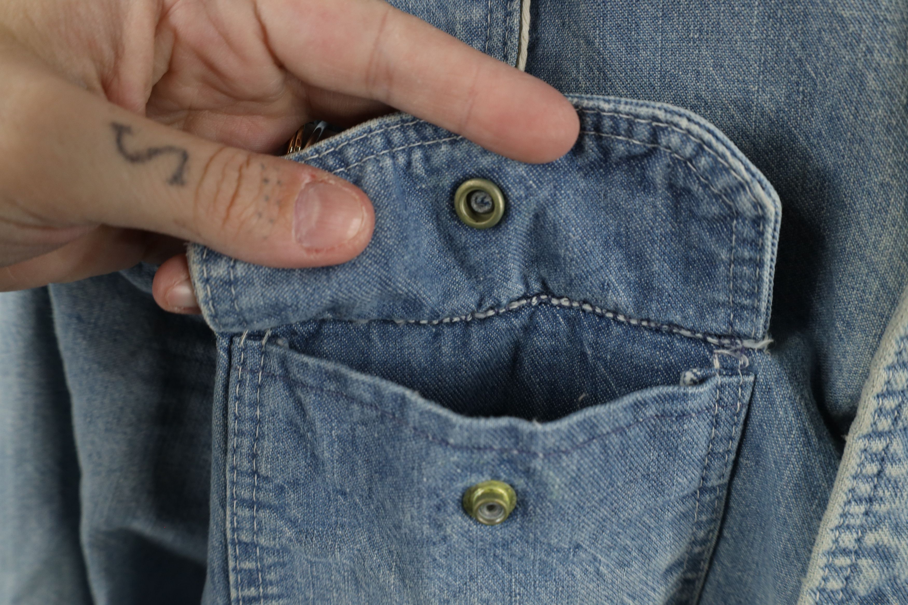 Vintage Vintage 50s 60s Streetwear Denim Button Shirt Jacket USA Size M / US 6-8 / IT 42-44 - 10 Thumbnail