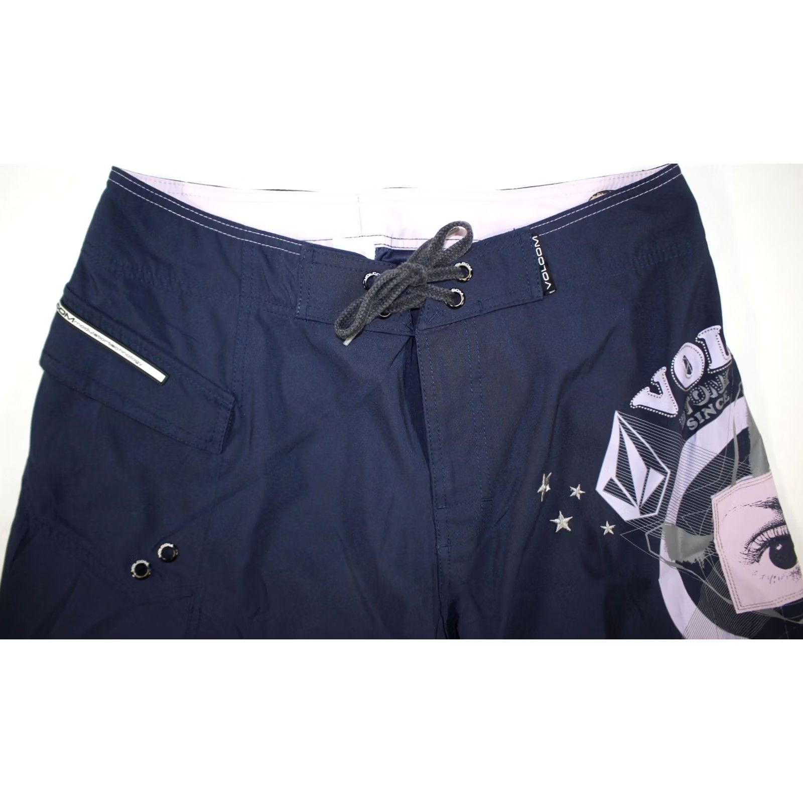 Volcom Volcom Stone Board Shorts Men's 34 Armstrong Eye Graphic Zipper Fly Navy Blue Size US 32 / EU 48 - 4 Thumbnail