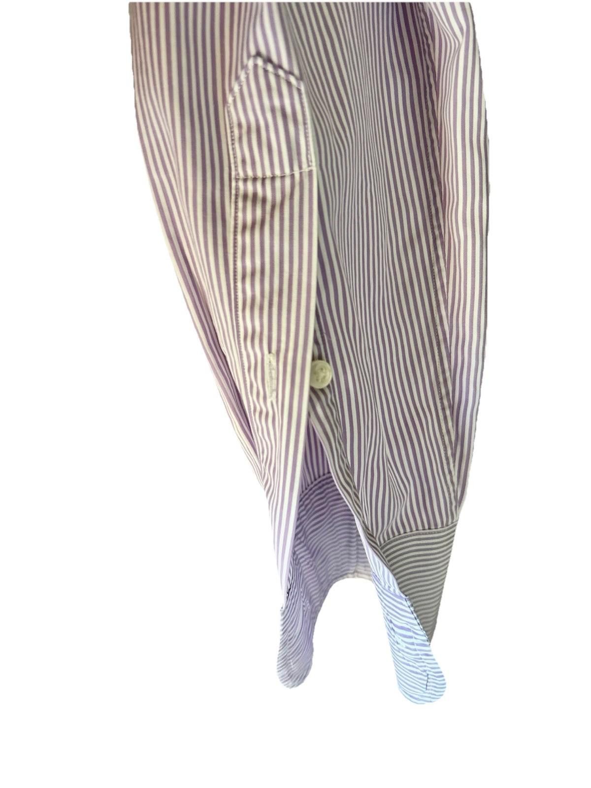 Sid Mashburn Sid Mashburn Dress Shirt – Purple/White Stripe 35 Size 36R - 8 Thumbnail