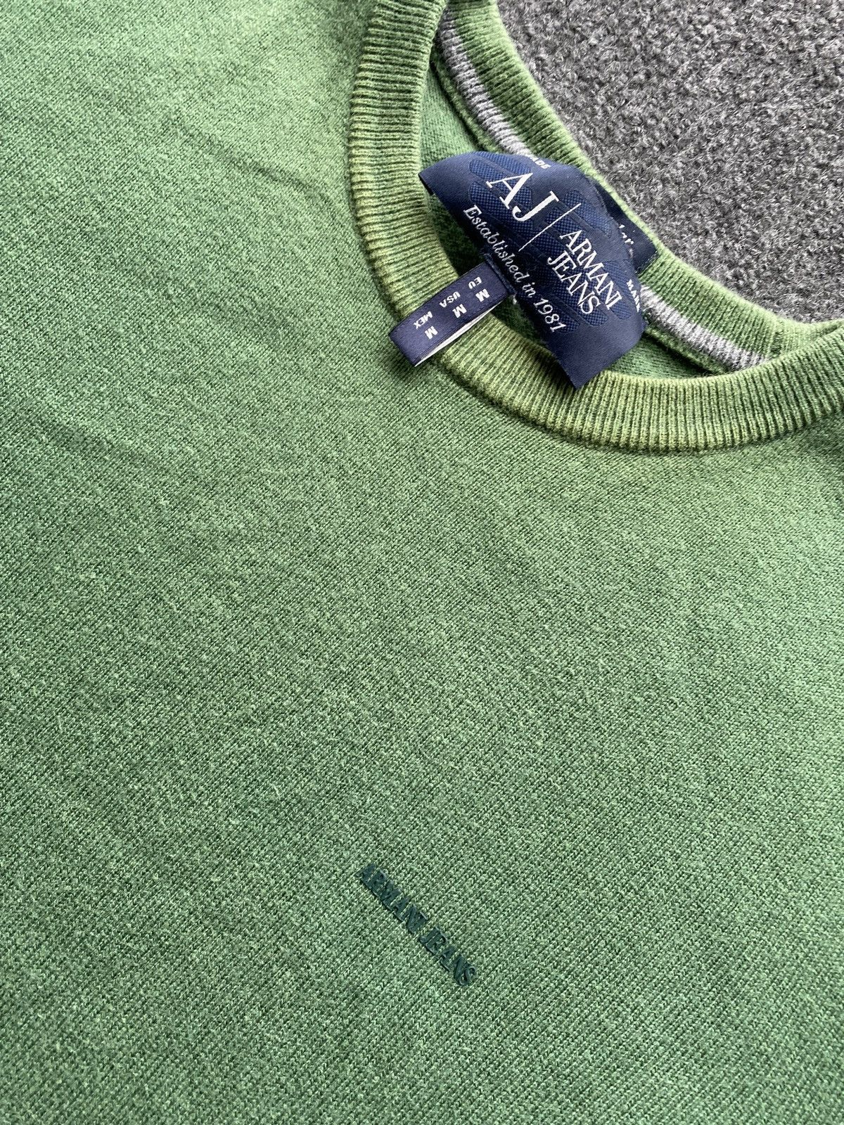 Armani 🔥Armani Jeans Pullover Sweater Green mens designer m rare Size US M / EU 48-50 / 2 - 14 Thumbnail