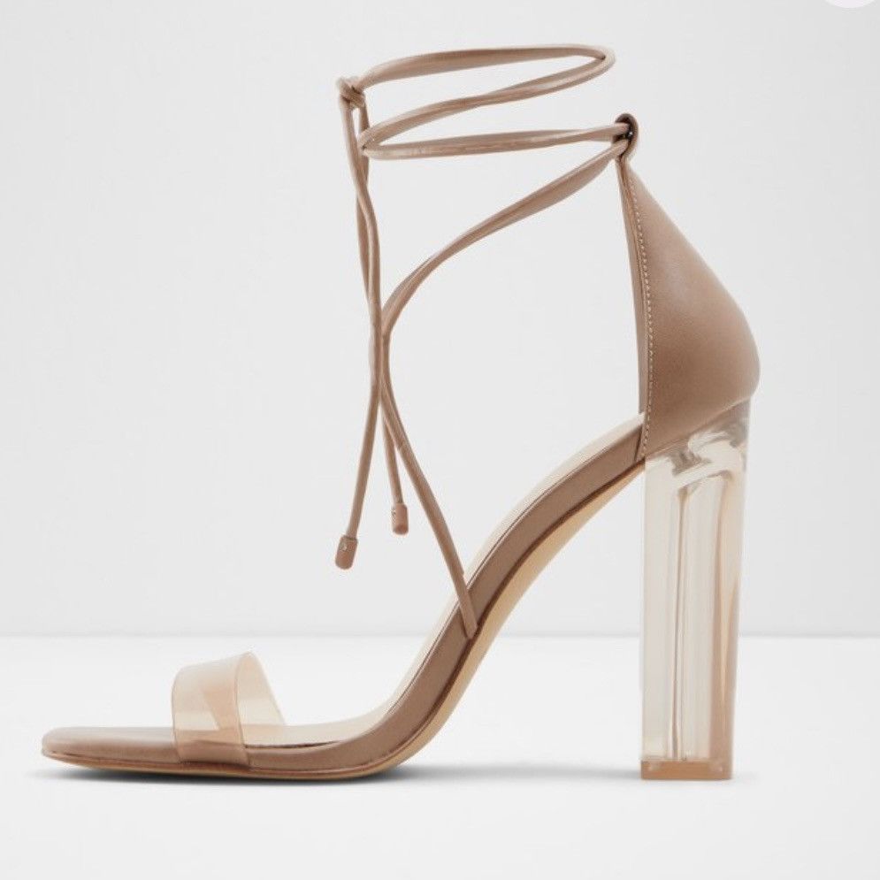Aldo Aldo Onardonia ankle tie lucite heel sandals Size US 11 / IT 41 - 4 Thumbnail