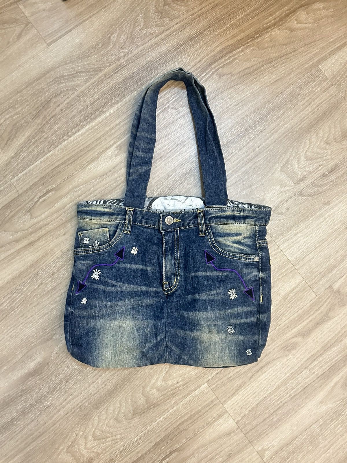 Tedman RARE💥Red Pepper Japanese Reworked Reversible Denim Tote Bag Size ONE SIZE - 5 Thumbnail