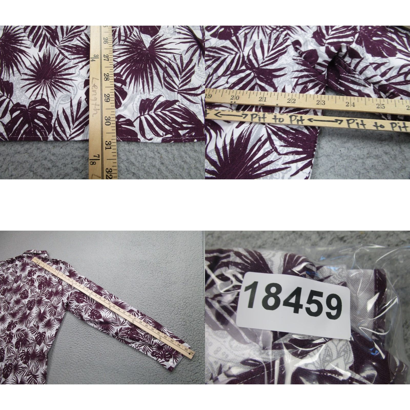 Ted Baker Ted Baker Shirt Mens XL Red Burgundy Floral Leaf Tropical All Over Print Button-Up Long Sleeve Mens Size US XL / EU 56 / 4 - 8 Thumbnail