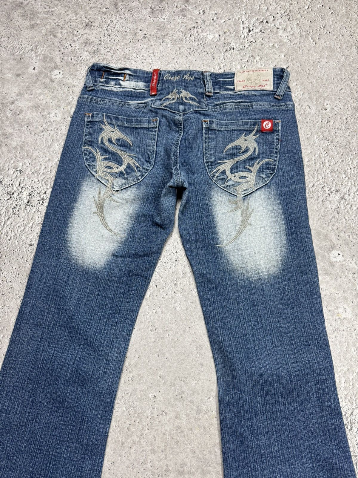 Other Vintage Flared Bootcut Jeans Tribal Embroidery Denim Pants Size 27" / US 4 / IT 40 - 2 Thumbnail