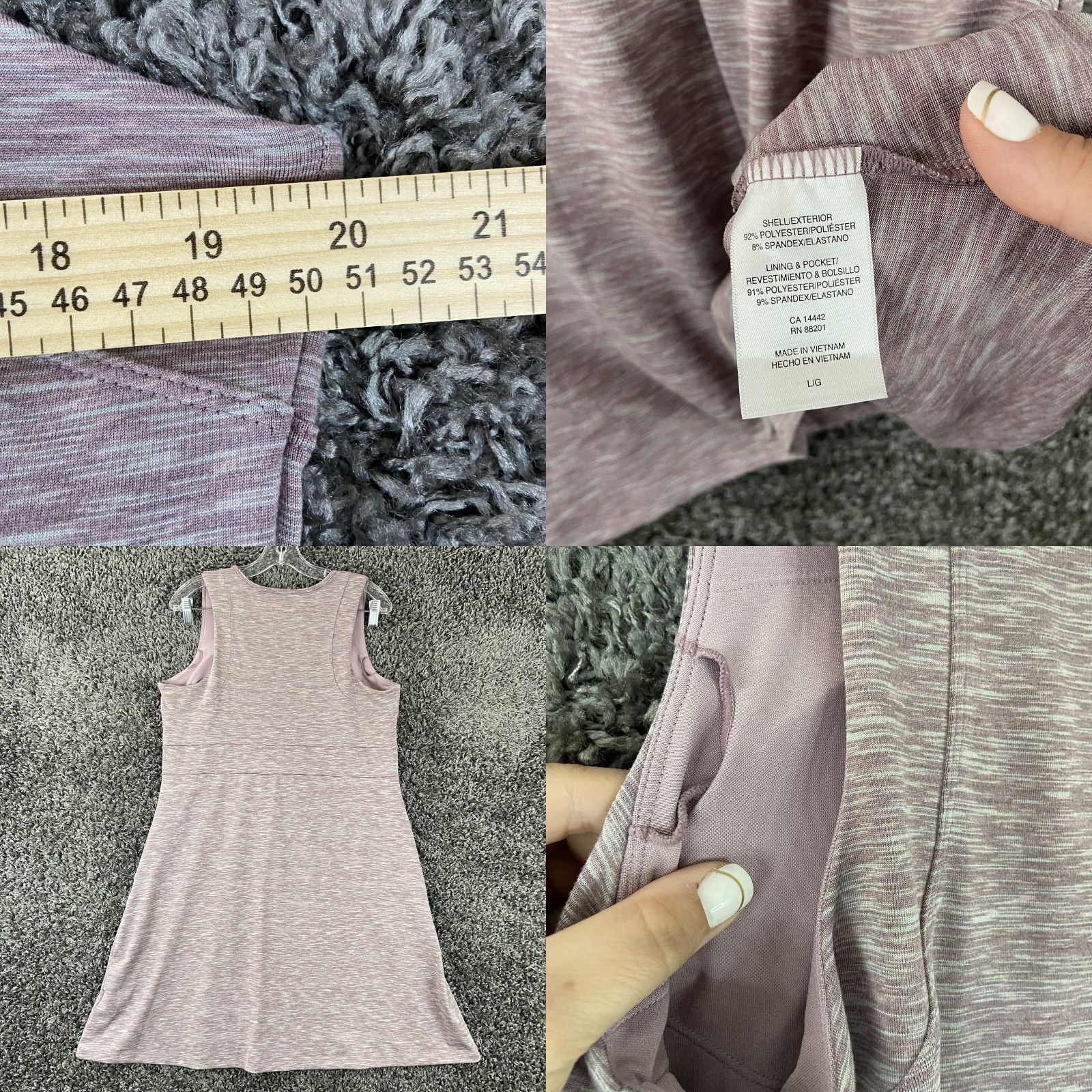 Vintage VINTAGE Mondetta Performance & Luxury Women’s Tank Dress Activewear Knee Length L Purple Sleeveless Womens Size L / US 10 / IT 46 - 8 Thumbnail