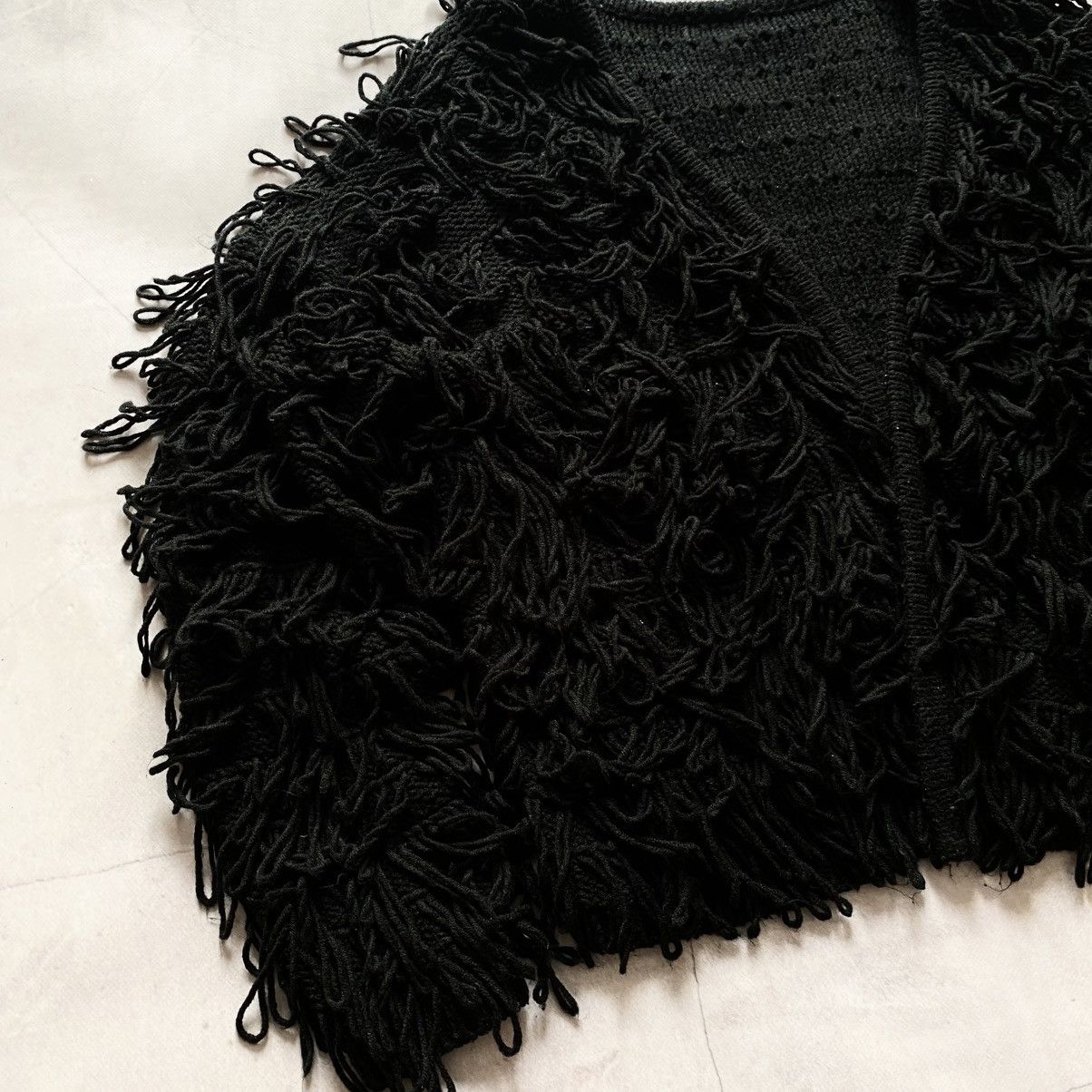 If Six Was Nine × Le Grande Bleu (L.G.B.) Crazy Opium Fuzzy Cropped Knit Cardigan Y2K Jacket Size US S / EU 44-46 / 1 - 3 Thumbnail