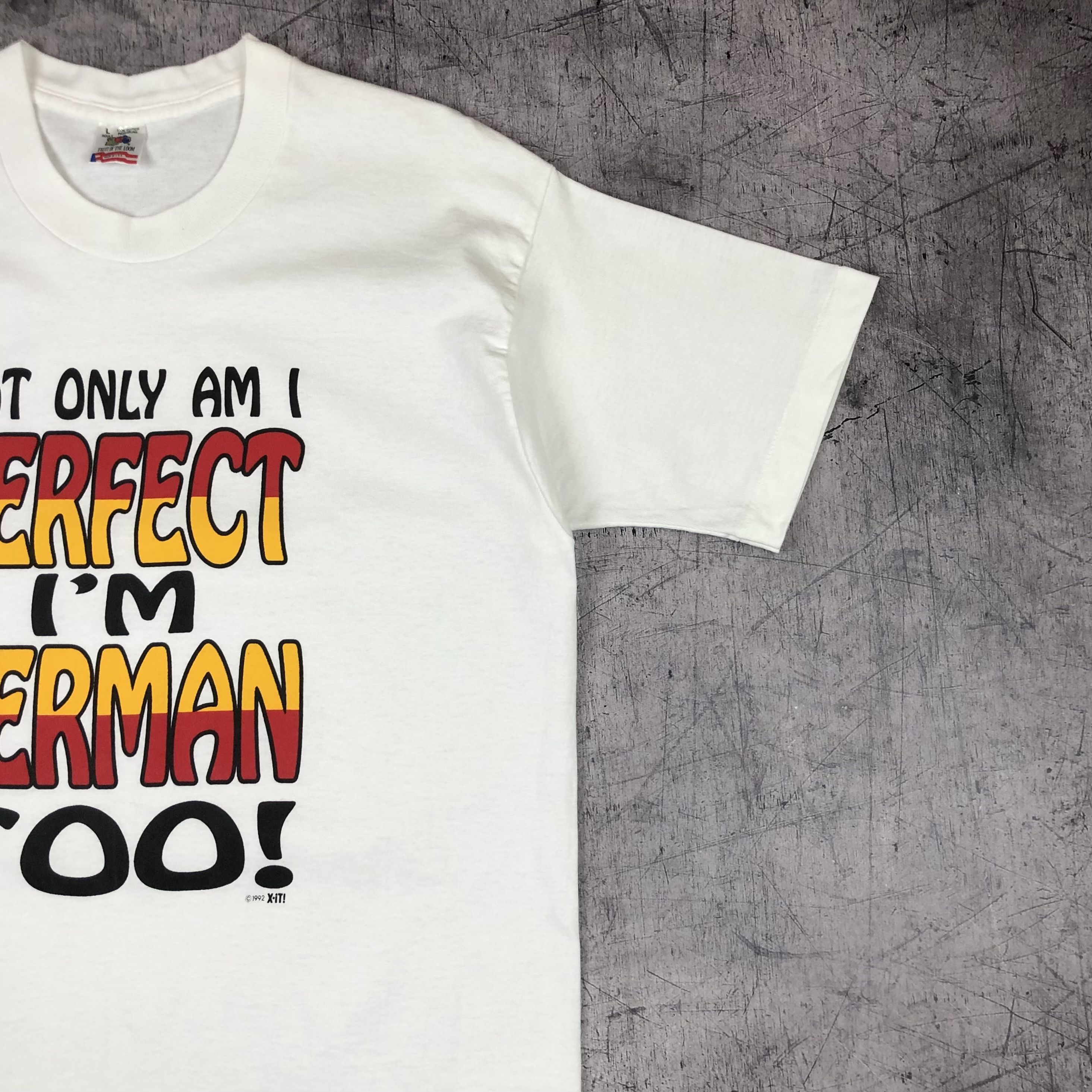 Vintage 1992 USA Single Stitch Germany Humor Tee Size US L / EU 52-54 / 3 - 8 Thumbnail