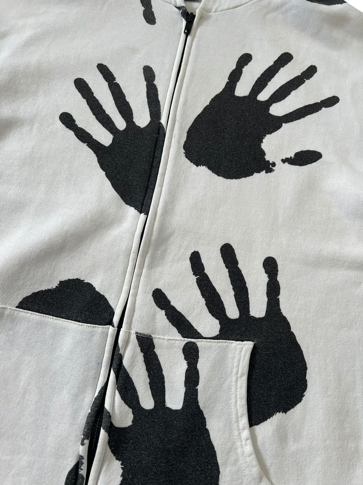 Japanese Brand 1990s Hex Antistyle Hand Print Zipper Hoodie Size US L / EU 52-54 / 3 - 7 Thumbnail