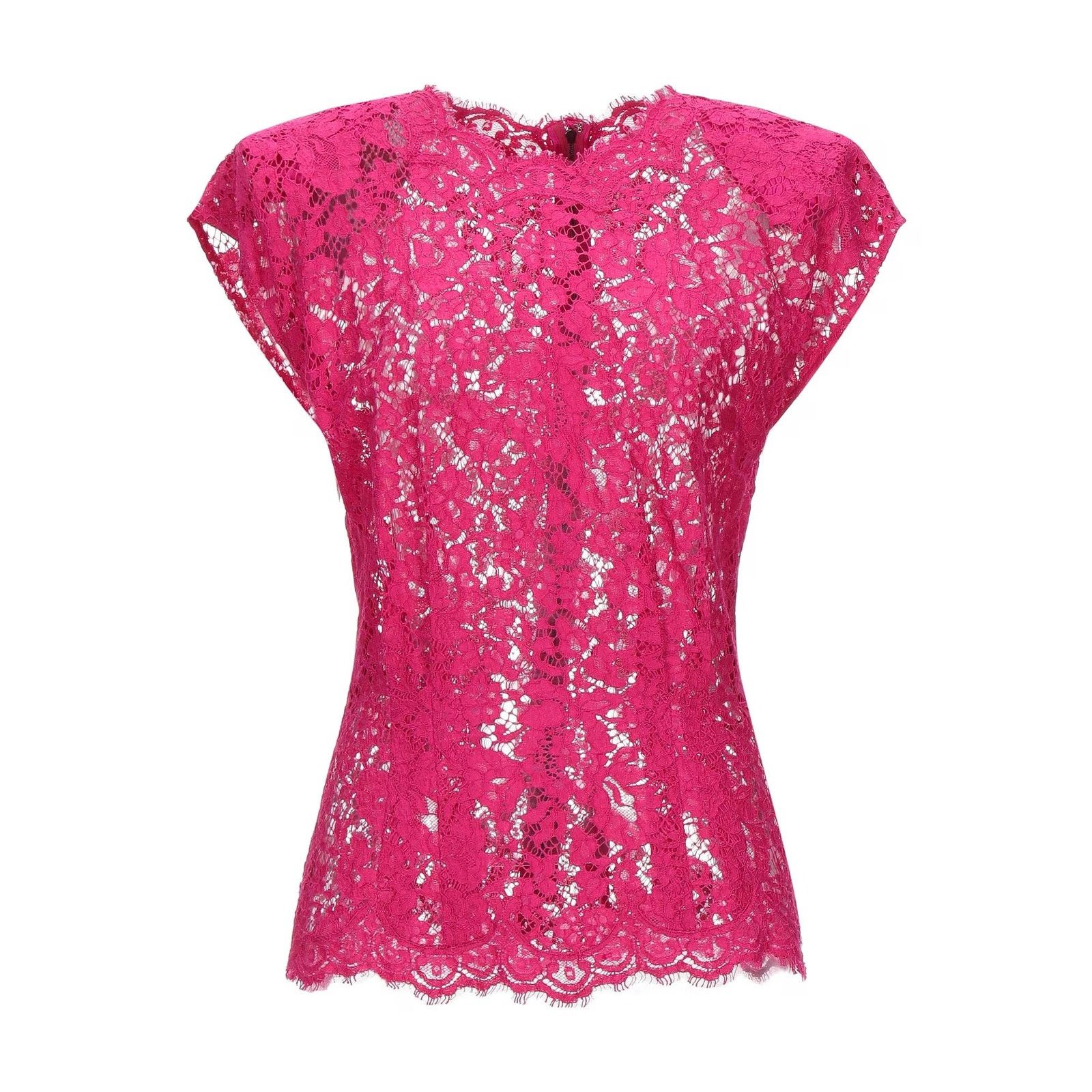 Dolce & Gabbana Dolce & Gabbana Pink Lace Sleeveless Tank Top Blouse IT 44 Size M / US 6-8 / IT 42-44 - 1 Thumbnail