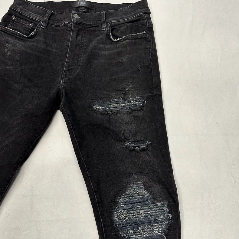 Amiri Amiri patchwork distressed denim pants Size US 33 - 2 Thumbnail