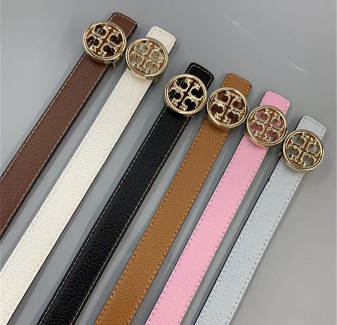Tory Burch Tory Burch Thin Pink/Brown Reversible Belt Size ONE SIZE - 4 Thumbnail