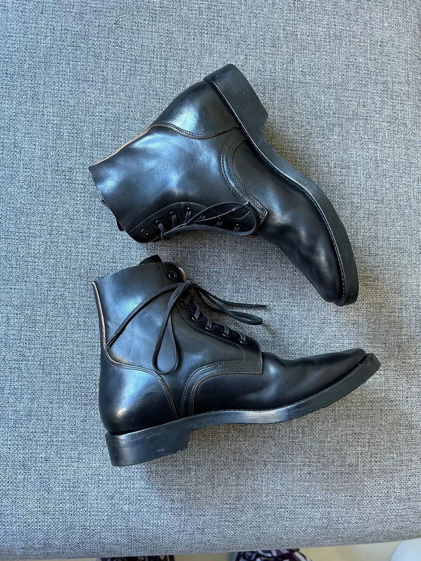 Maryam Nassir Zadeh black leather lace-up boots for men. Size US 5.5 / EU 38 - 3 Thumbnail