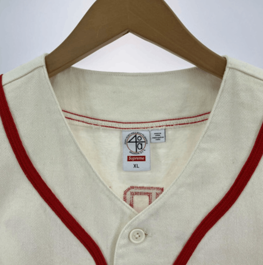 Supreme Supreme 40 Acres Twill Baseball Jersey Size US XL / EU 56 / 4 - 5 Thumbnail