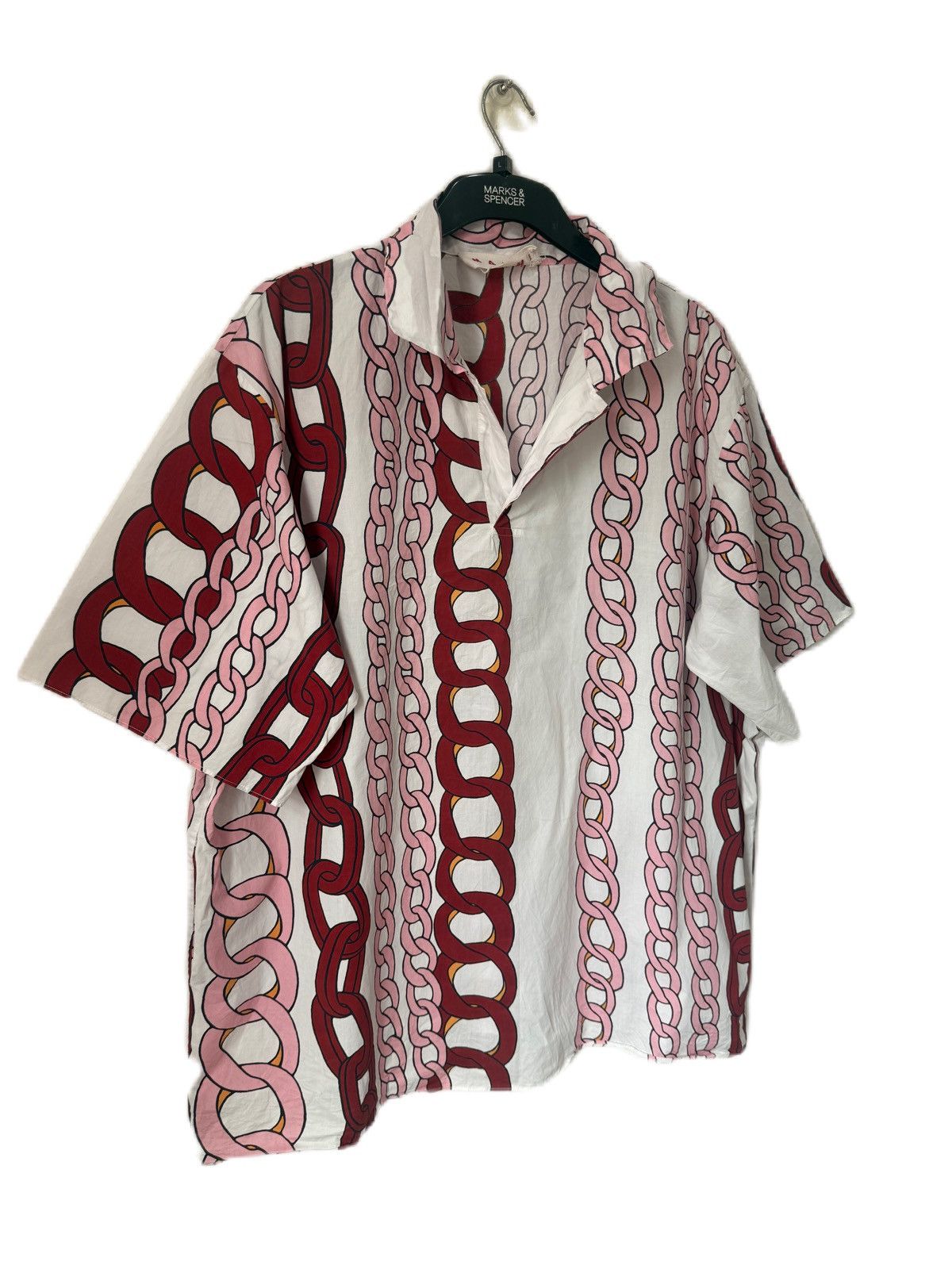 Marni Marni Oversized Chain Link Poplin Top Pink Burgundy 2 Pocket Size XS / US 0-2 / IT 36-38 - 2 Thumbnail