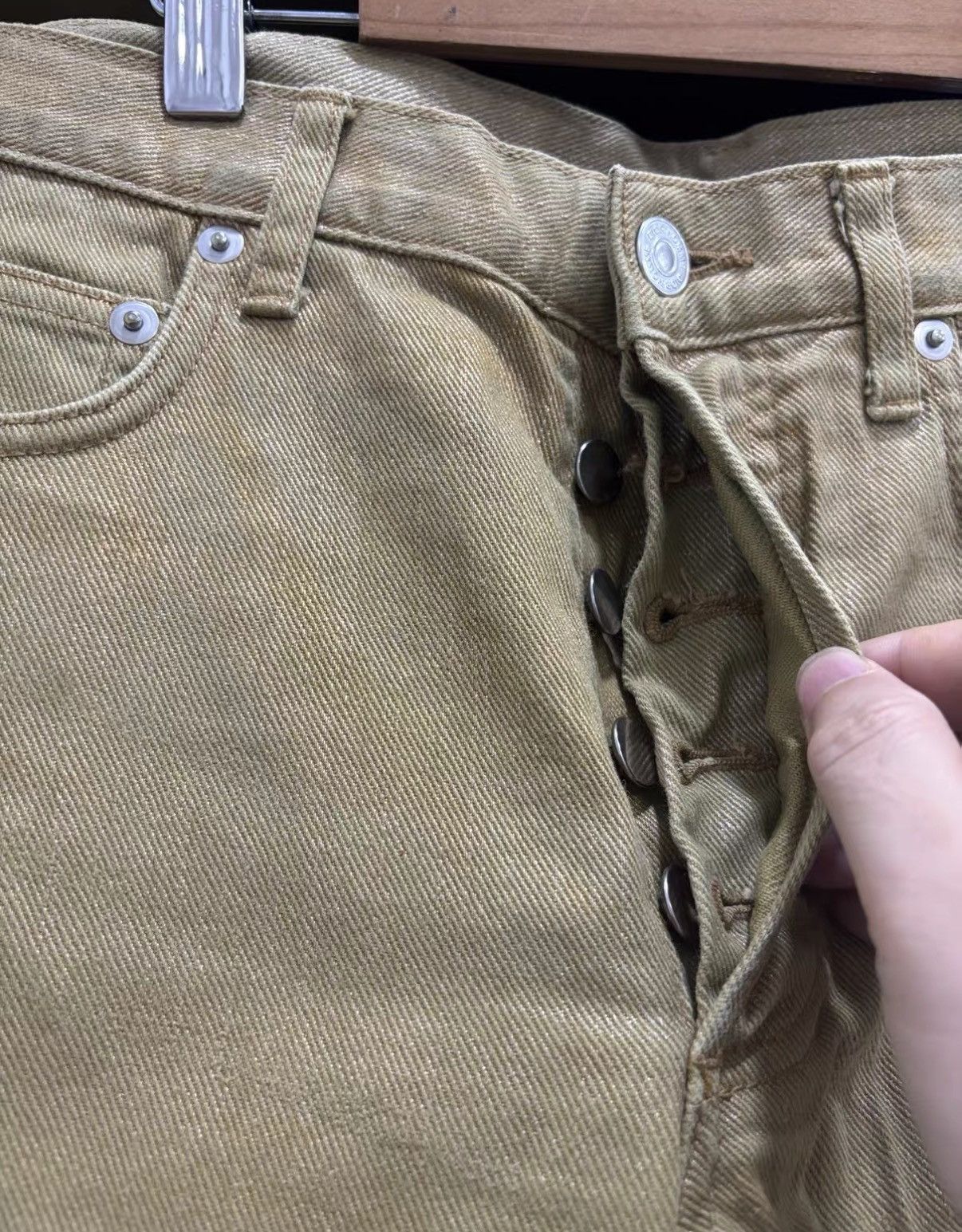 Dior Dior Hedi Slimane Era Gold Paint Jeans J2 Size US 29 - 4 Thumbnail