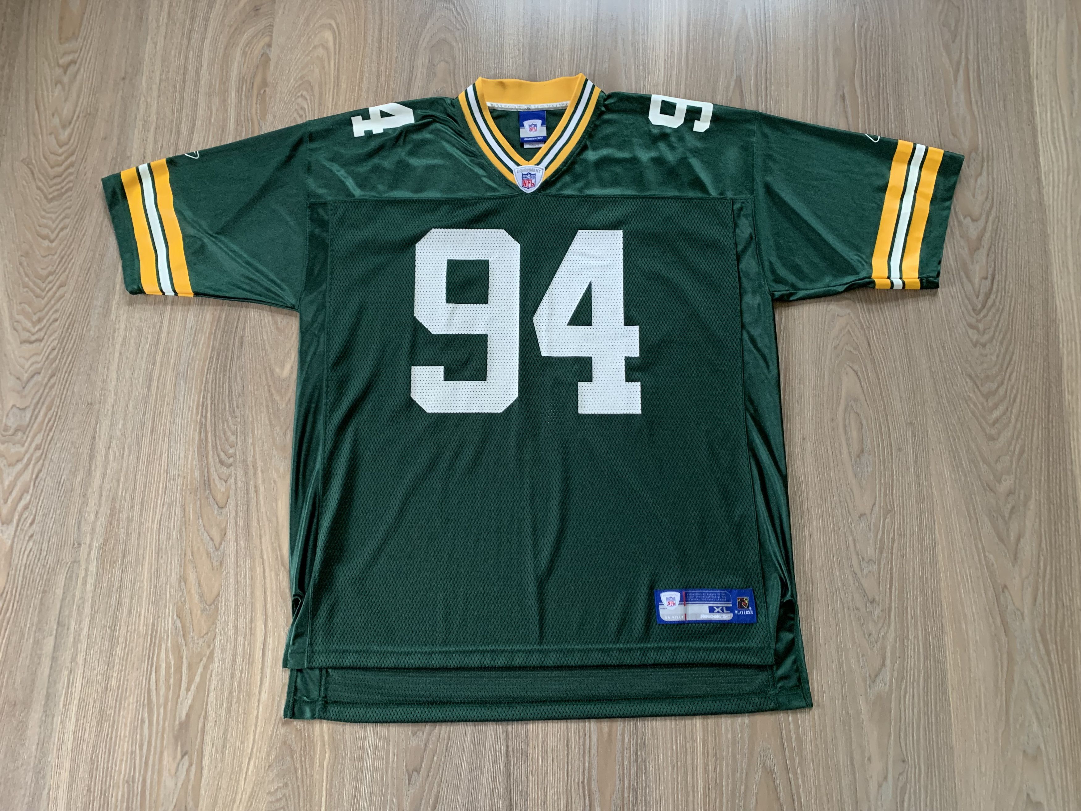 NFL × Reebok × Vintage Reebok NFL Green Bay Packers Gbaja-Biamila #94 Jersey Size US XL / EU 56 / 4 - 2 Thumbnail