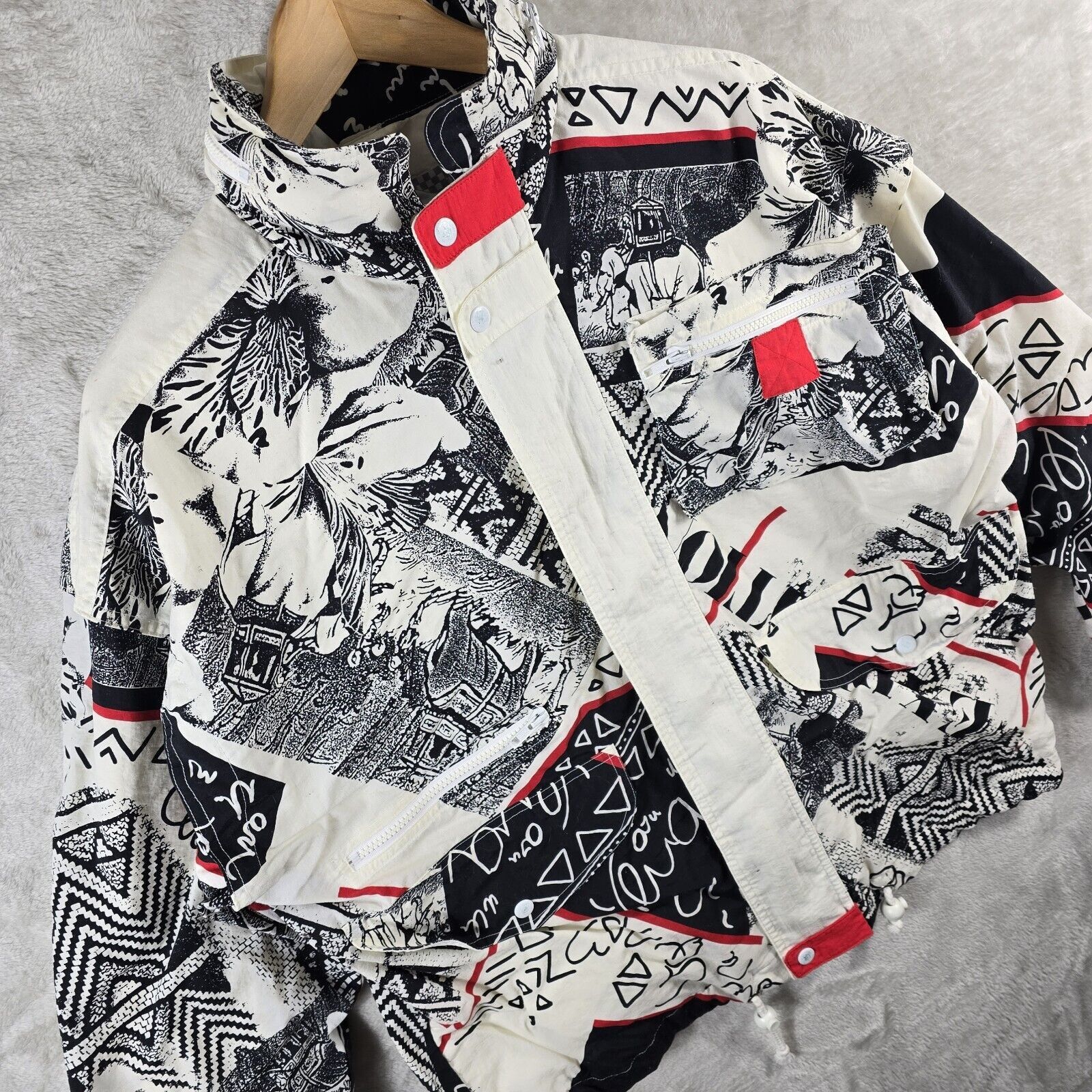 Vintage Vintage 80s Move Sport Small Jacket Graffiti Print AOP Size S / US 4 / IT 40 - 13 Thumbnail