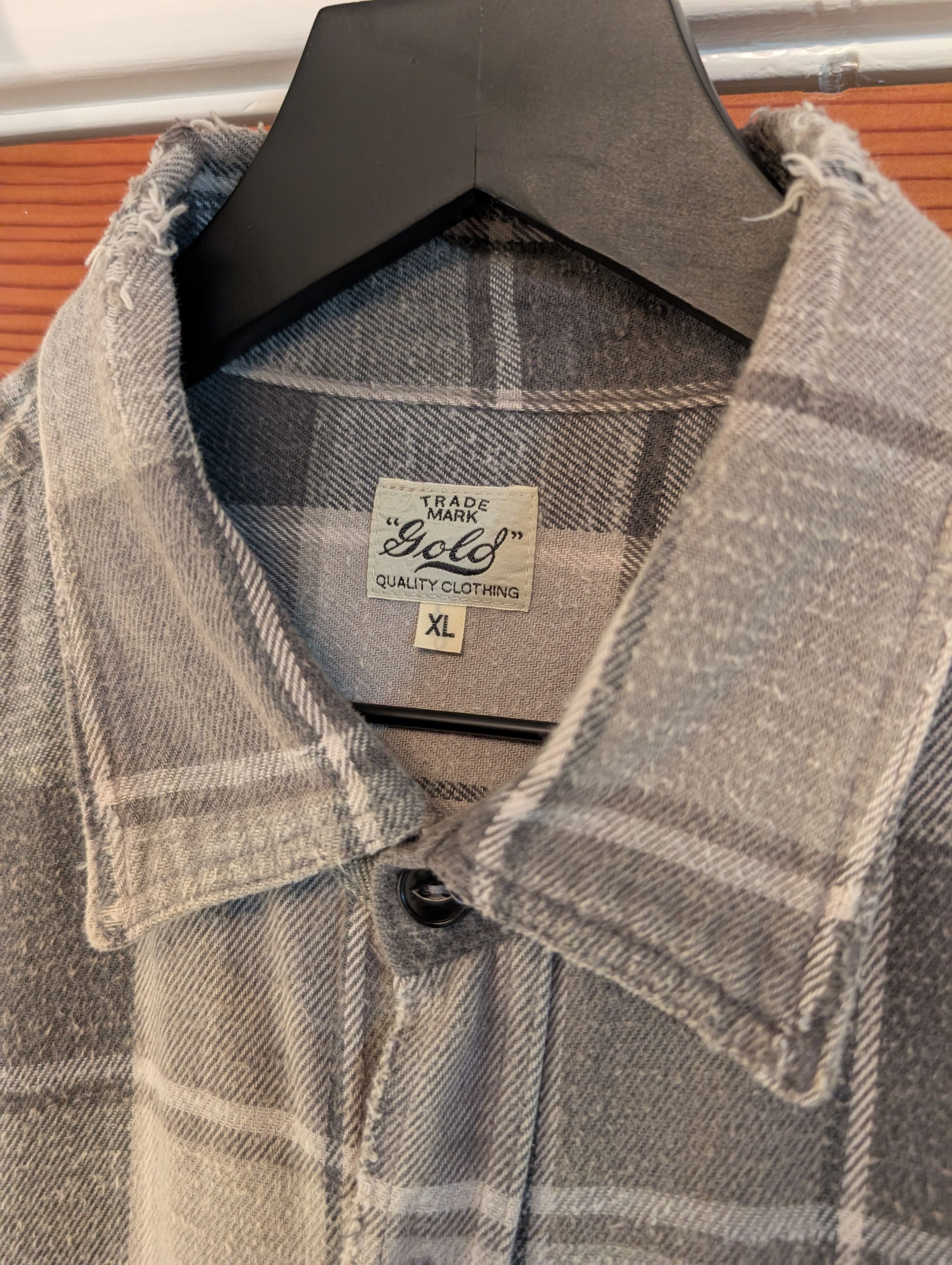 Gold Cotton Nel Check Work Shirt (Damage Aged)