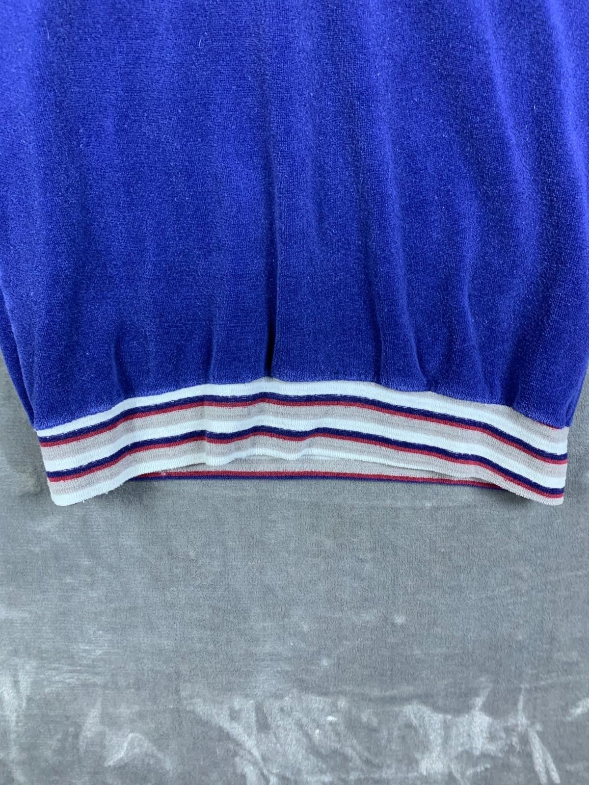 Designer 70s ELY Johnny Collar Plush Cotton Pullover LS Polo (274) Size US S / EU 44-46 / 1 - 5 Thumbnail