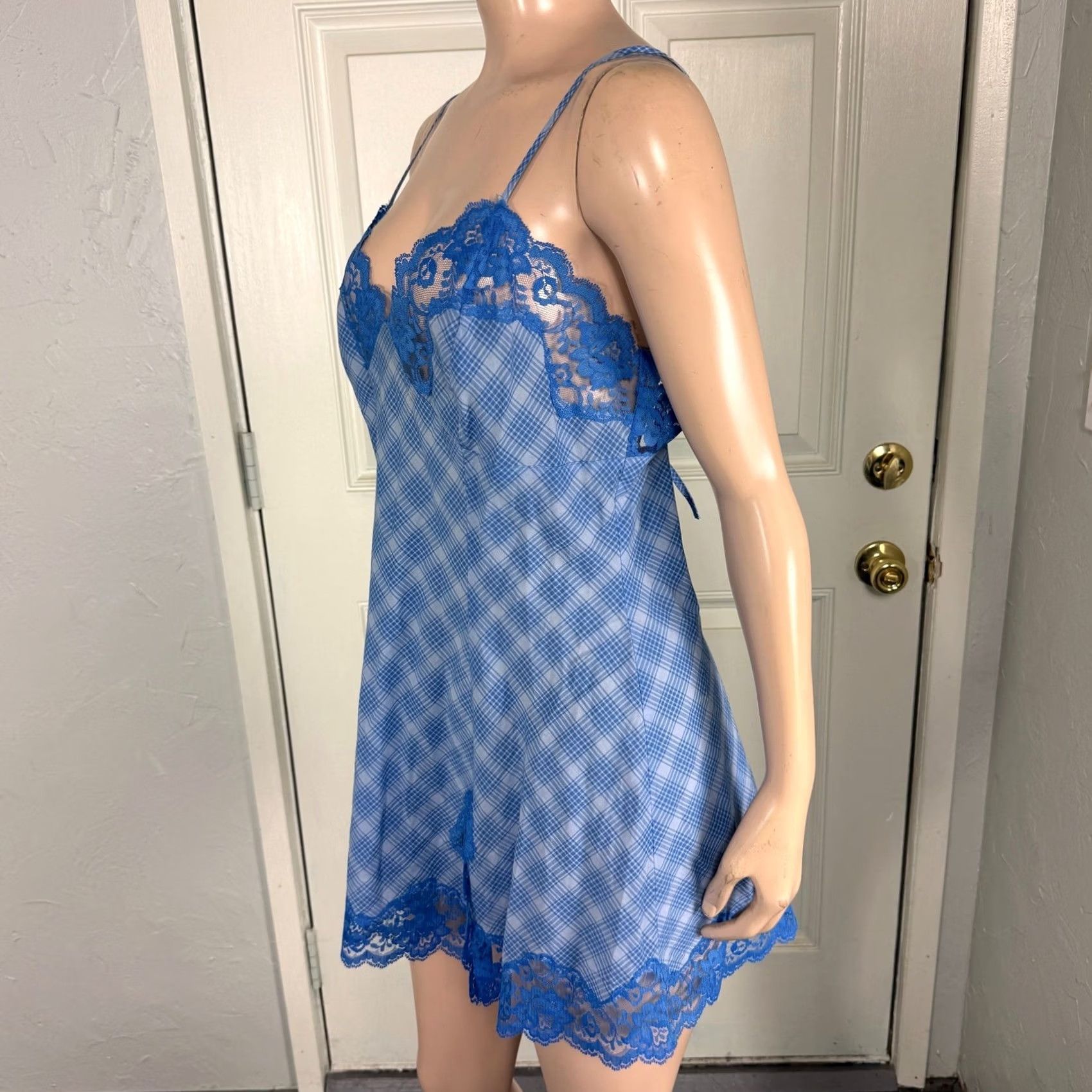 Victoria's Secret VINTAGE Victorias secret Lingerie Mini dress Lace Plaid RARE Y2K Medium Size M / US 6-8 / IT 42-44 - 3 Thumbnail