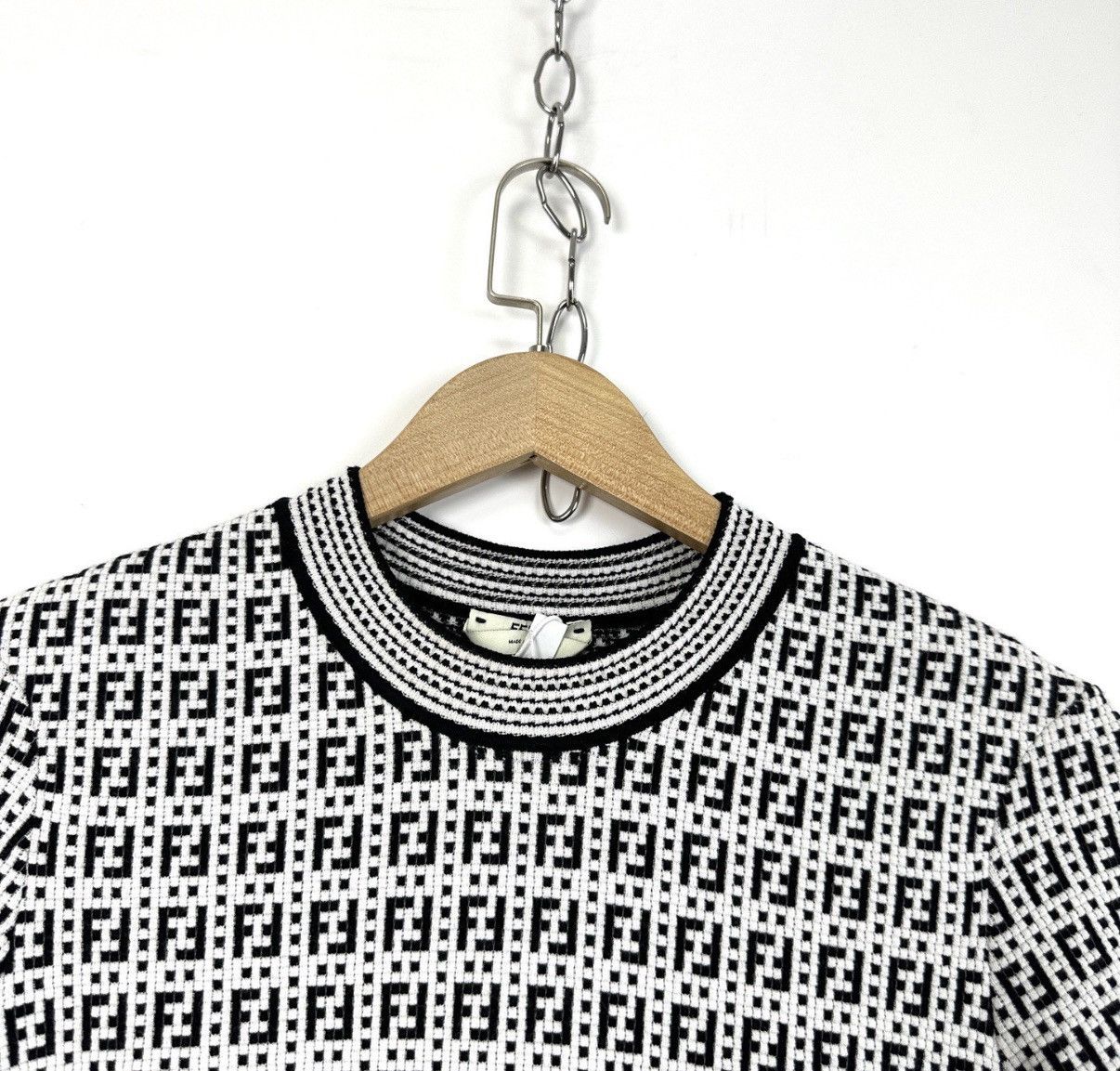 Fendi Fendi Black and White Knitted Short Sleeve K12 Size XS / US 0-2 / IT 36-38 - 3 Thumbnail
