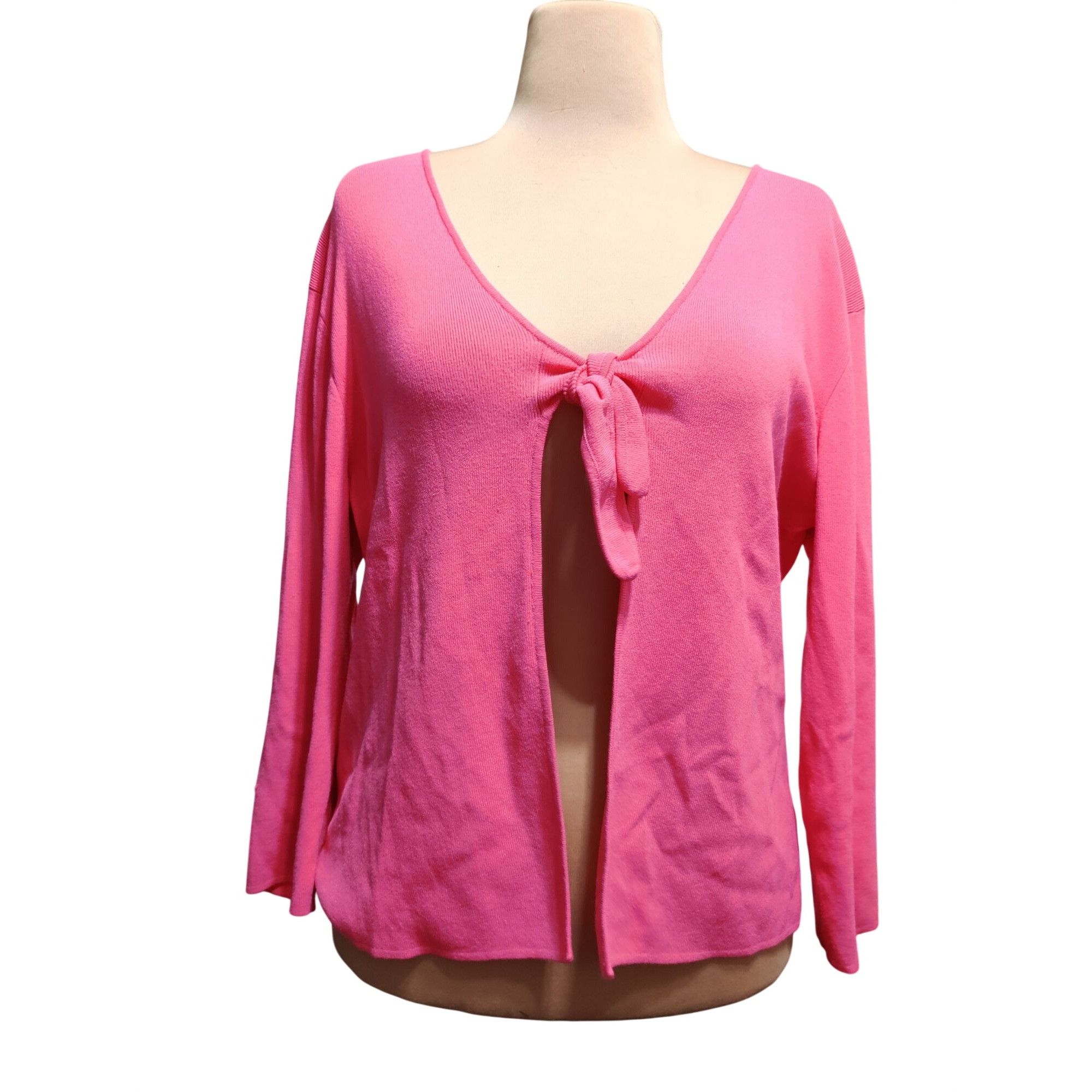 Other Womens XL Pink Tie Front Cardigan Lightweight Knit Y2K Top C Size XL / US 12-14 / IT 48-50 - 1 Thumbnail