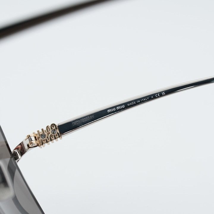 Miu Miu Miu Miu MUA55S 1BC80Q Sunglasses Silver Square Frame Size ONE SIZE - 8 Thumbnail