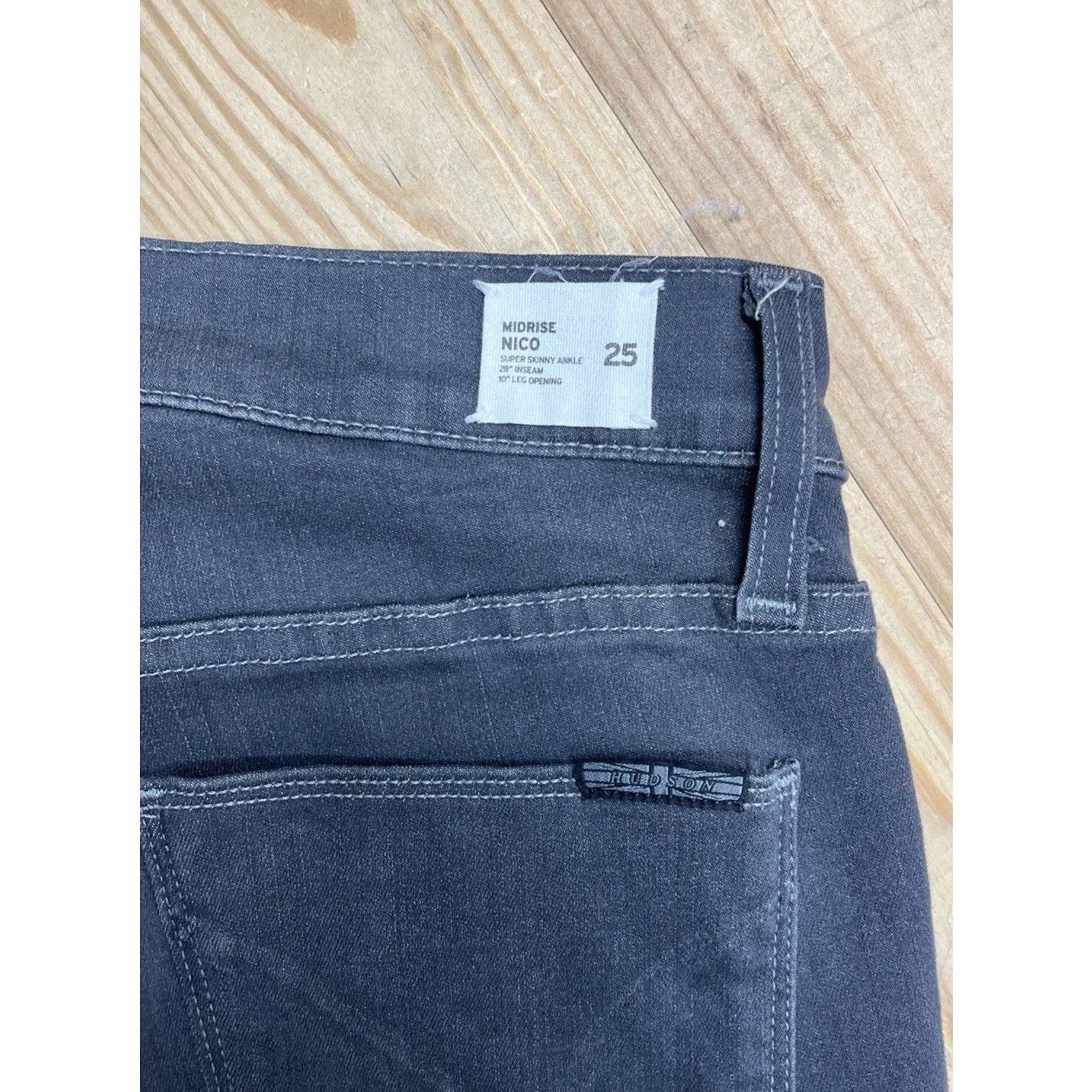 Hudson Hudson Size 25 Women Jeans Nico Mid Rise Super Skinny Gray Size 25" / US 0 / IT 36 - 5 Thumbnail