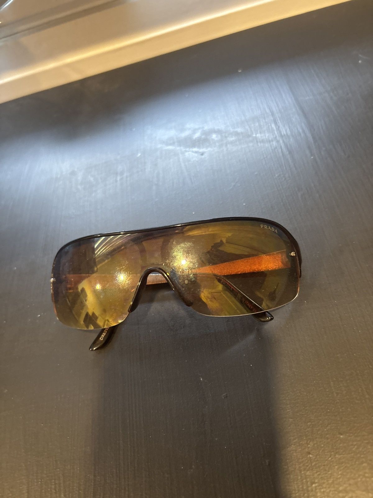 Prada Prada shield aviator shades vintage Size ONE SIZE - 6 Thumbnail
