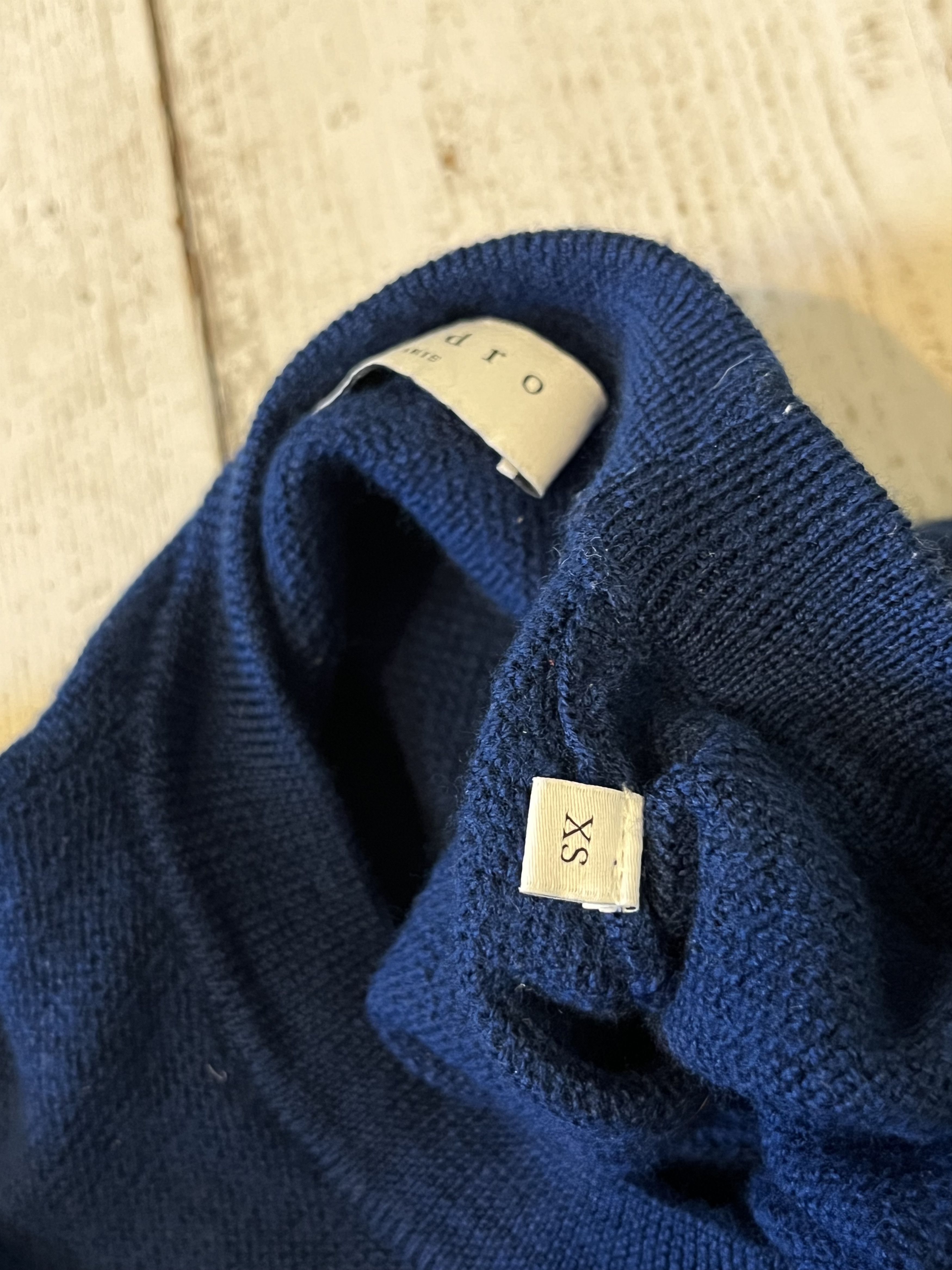 Designer × Sandro Sandro Wool Ocean Blue Knitwear Size XS / US 0-2 / IT 36-38 - 4 Thumbnail