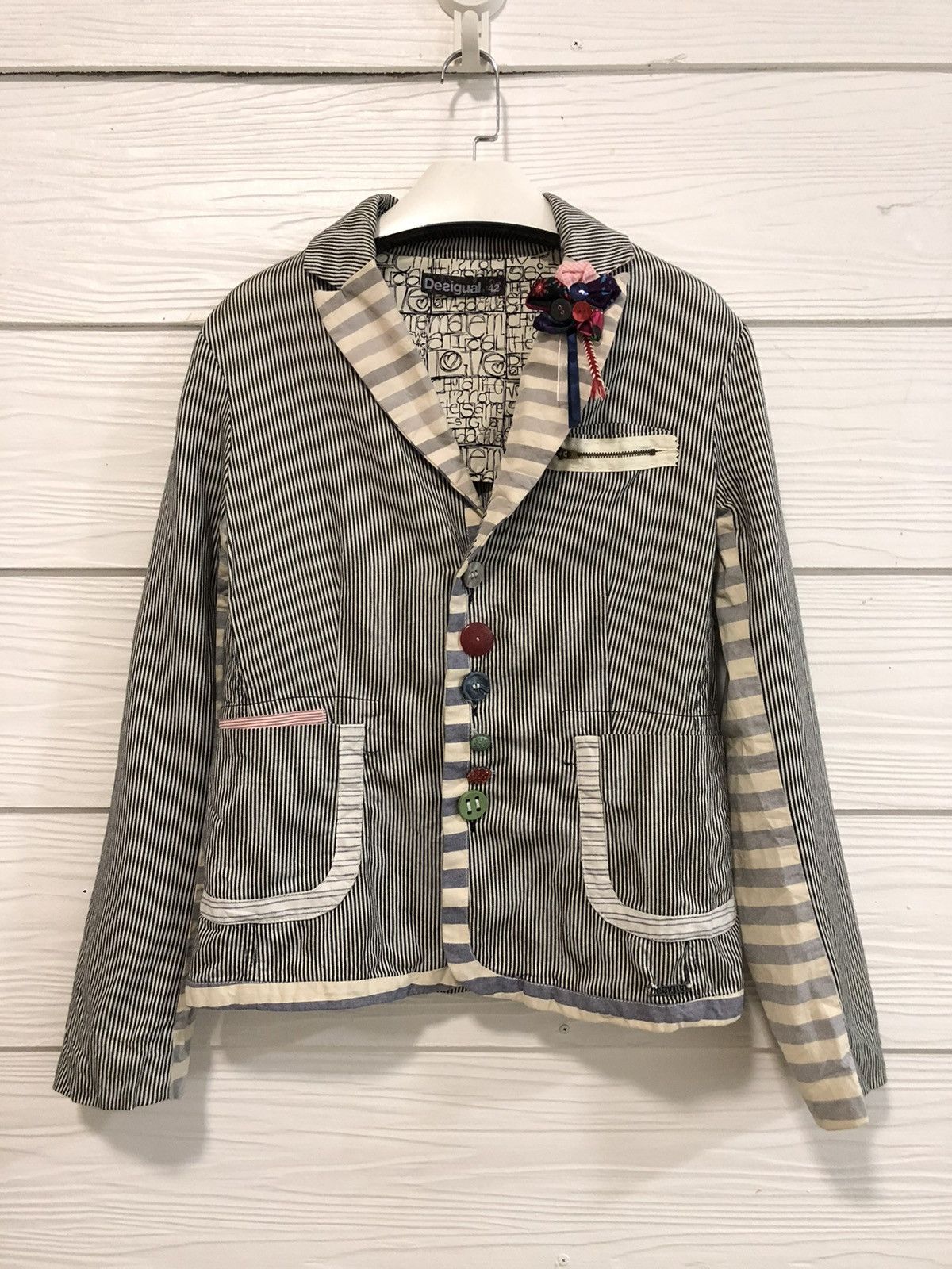 image of Desigual Two Tone Hickory Jacket, Men's (Size Medium)