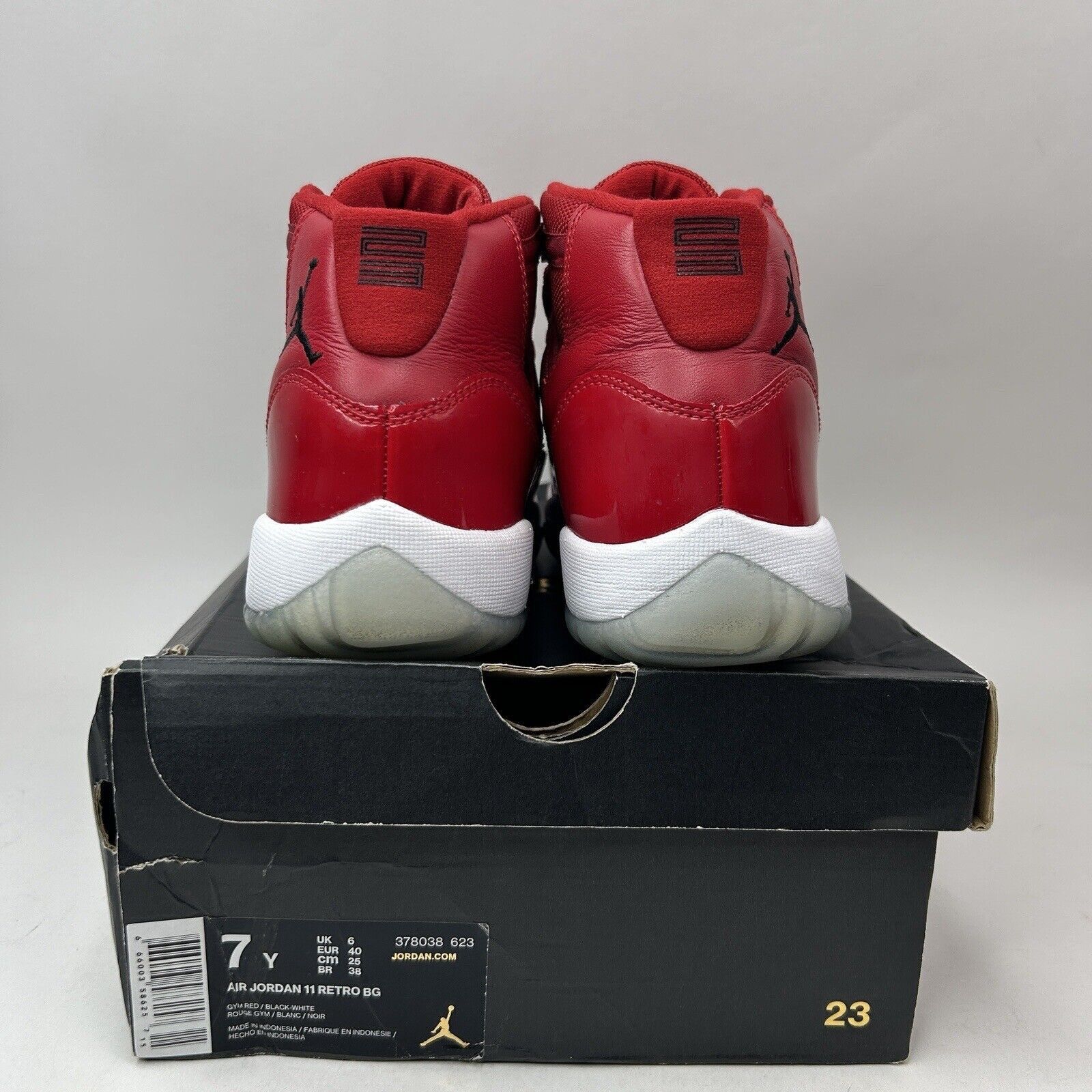 Jordan Brand Nike Air Jordan 11 XI Retro GS “Win Like 96/Gym Red” 2023 Size US 8.5 / IT 38.5 - 5 Thumbnail