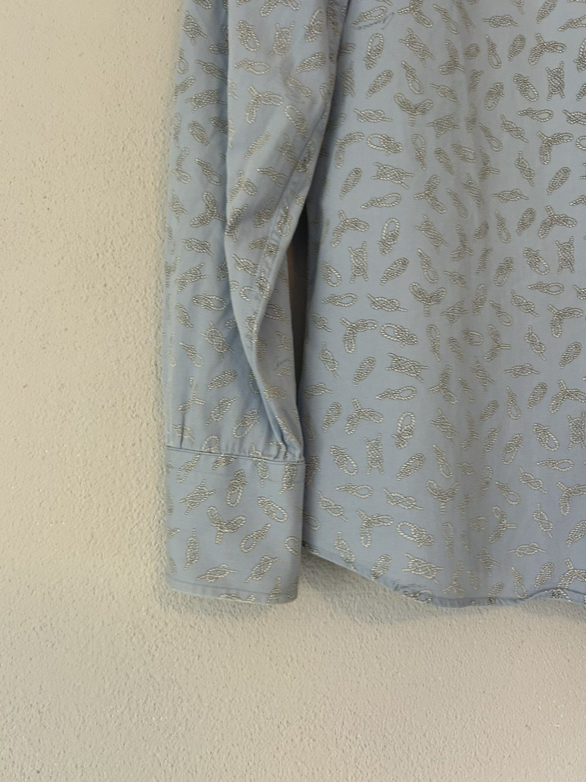 Gucci Gucci Light Blue Bee Embroidered Shirt - Size 38 Size US S / EU 44-46 / 1 - 6 Thumbnail